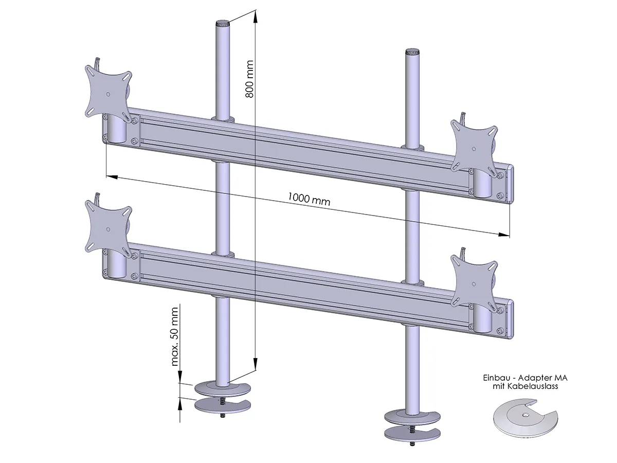 Flat-System Einbau MA 2+2 - 25''-32''
