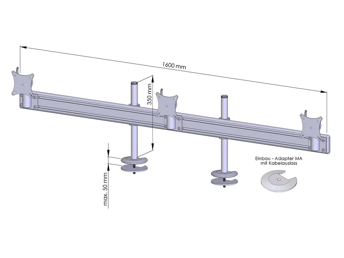 Flat-System Einbau MA 3er - 25''-32''