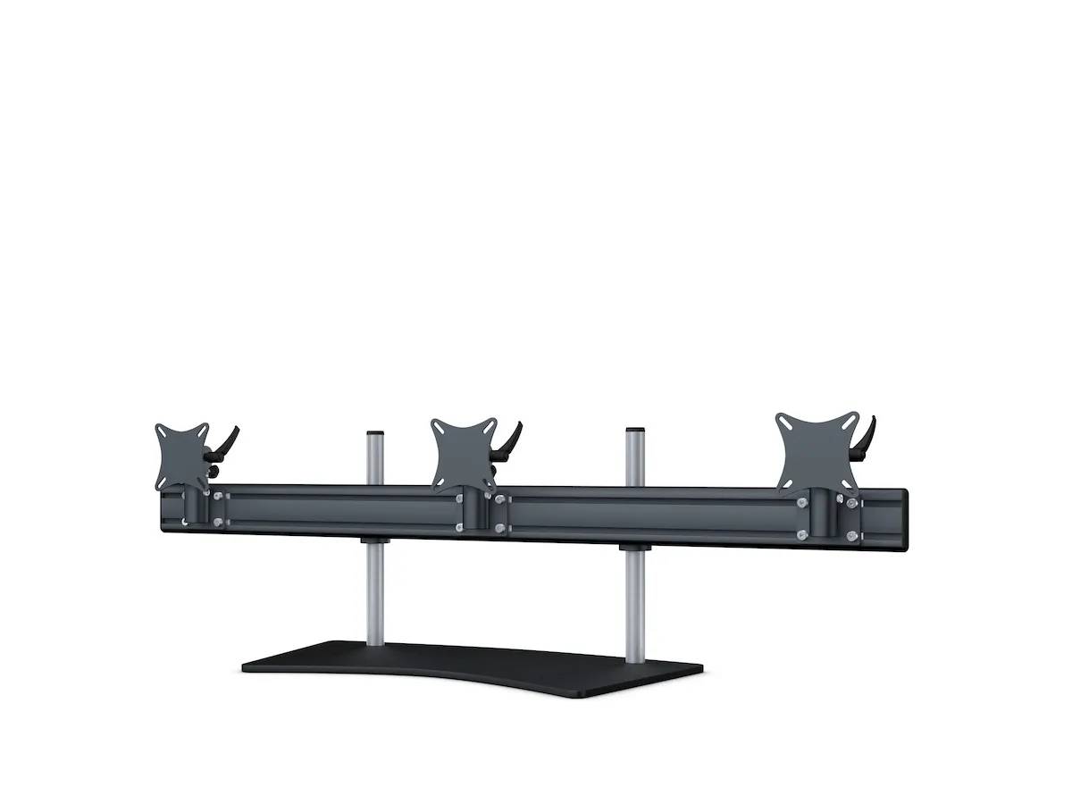 Flat-System Monitorhalter für 3 Bildschirme mit Tisch-Stand-Fuß 3er - 25''-32''