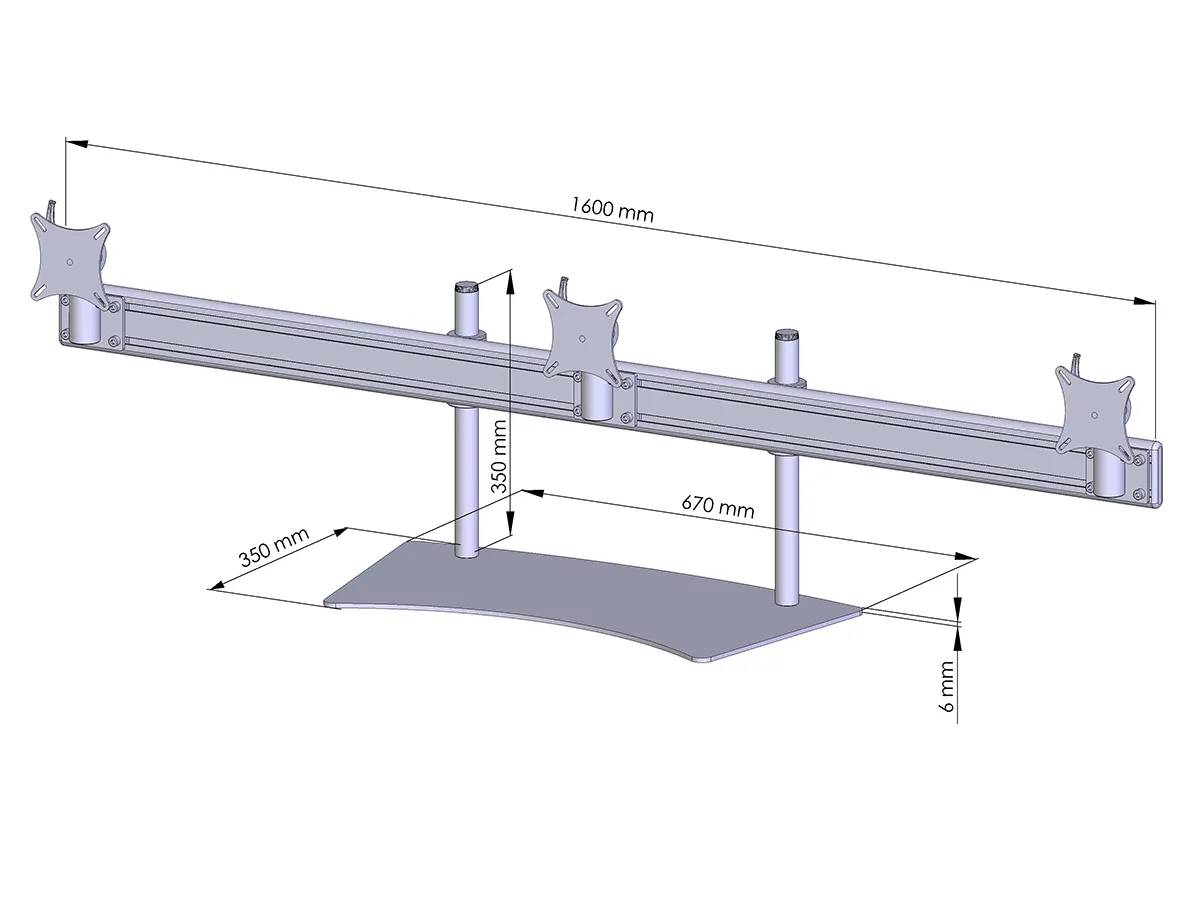 Flat-System Tisch-Stand 3er - 25''-32''