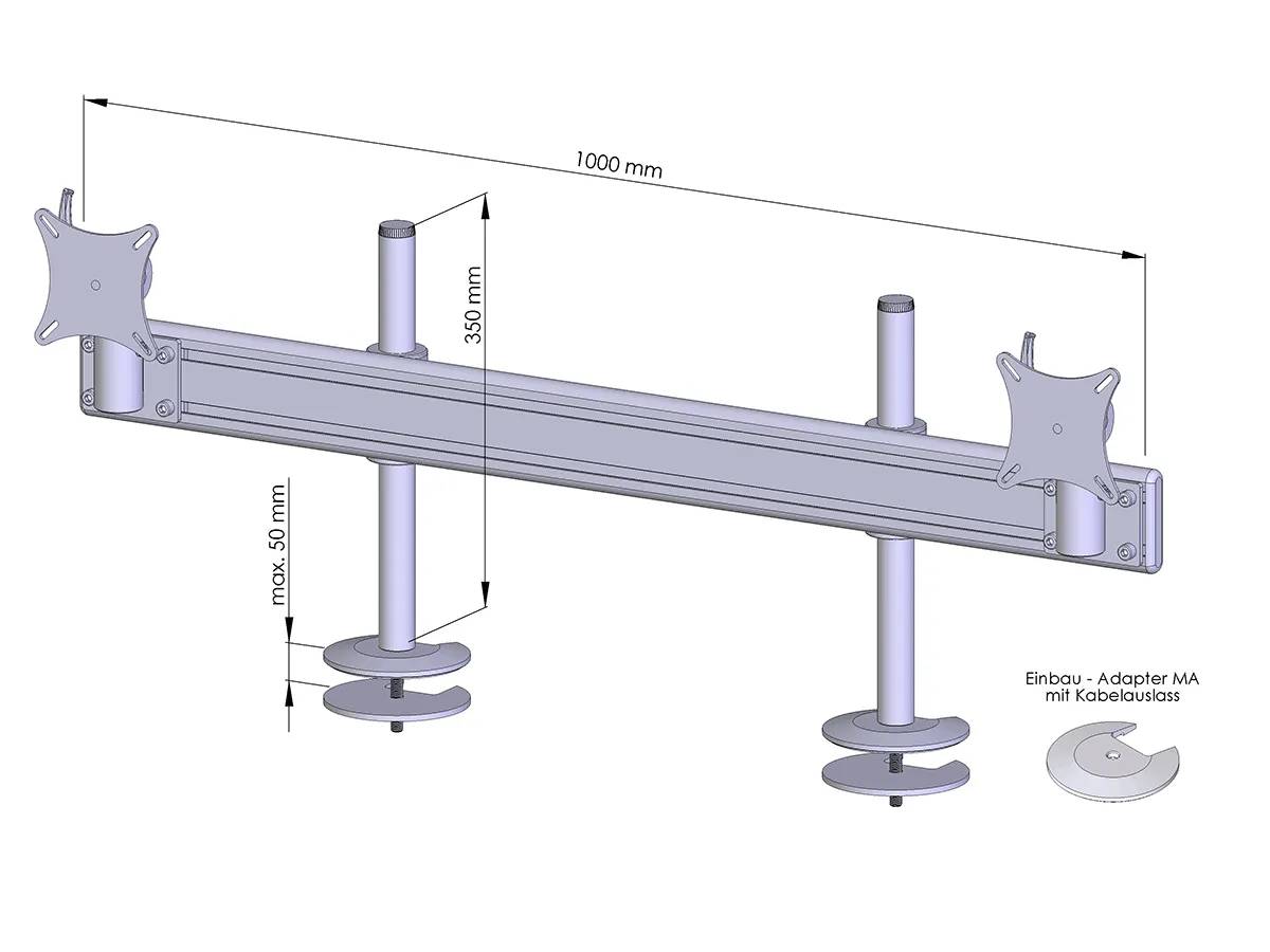 Flat-System Einbau MA 2er - 25''-32''