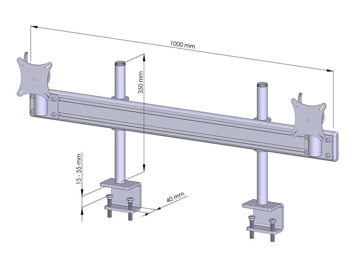 Flat-System Tisch-Klemme 2er - 25''-32''