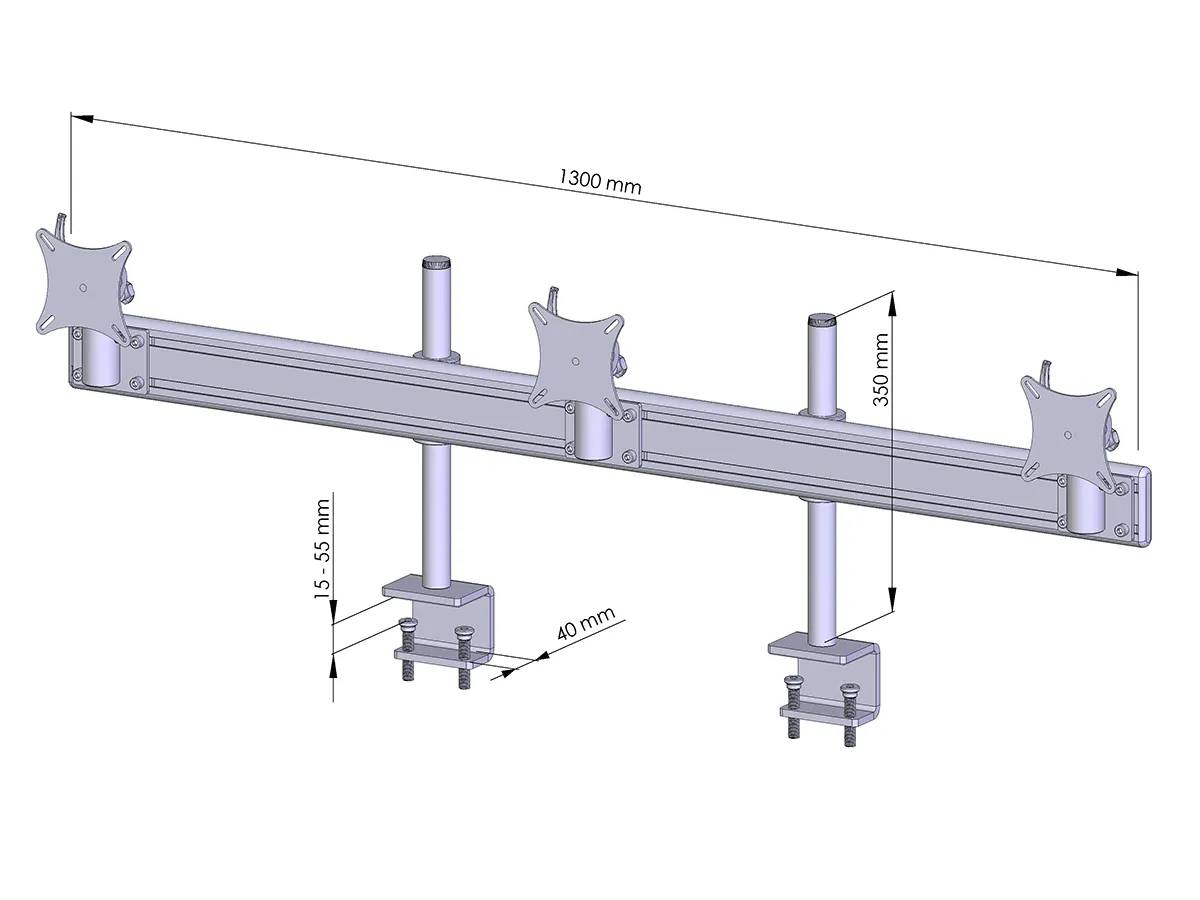 Flat-System Tisch-Klemme 3er - 20''-24''