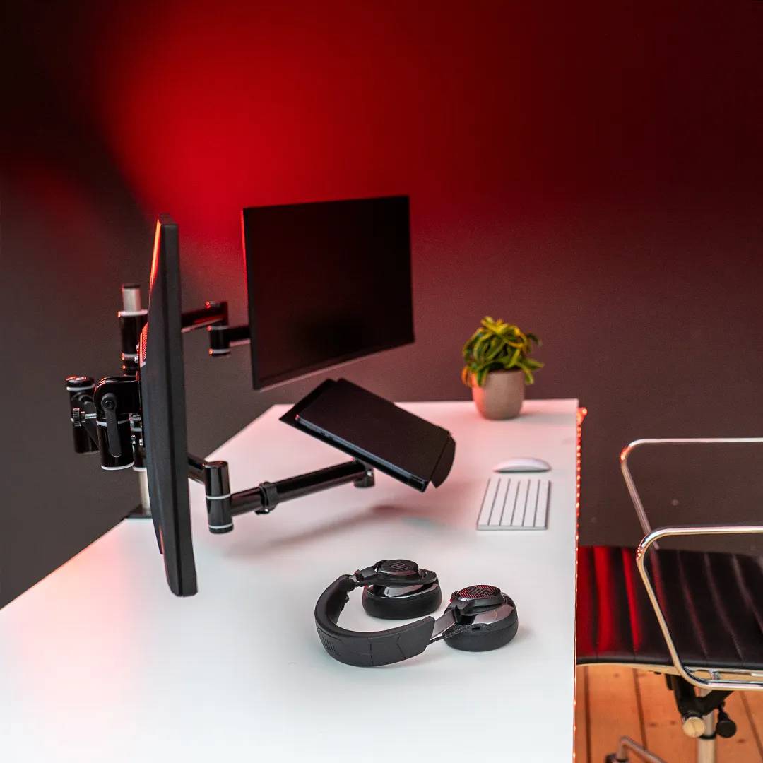 Flex-System Tisch-Klemme 2er + 1 Notebookhalter - 25''-32''