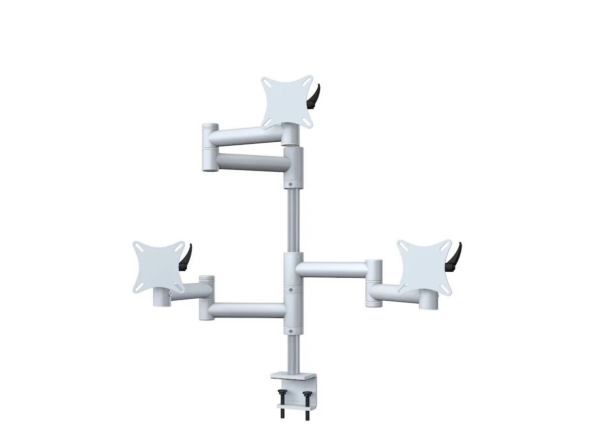 Flex-System Tisch-Klemme 3er - 25''-32'' Monitorhalterung für 3 Bildschirme bis 32 Zoll