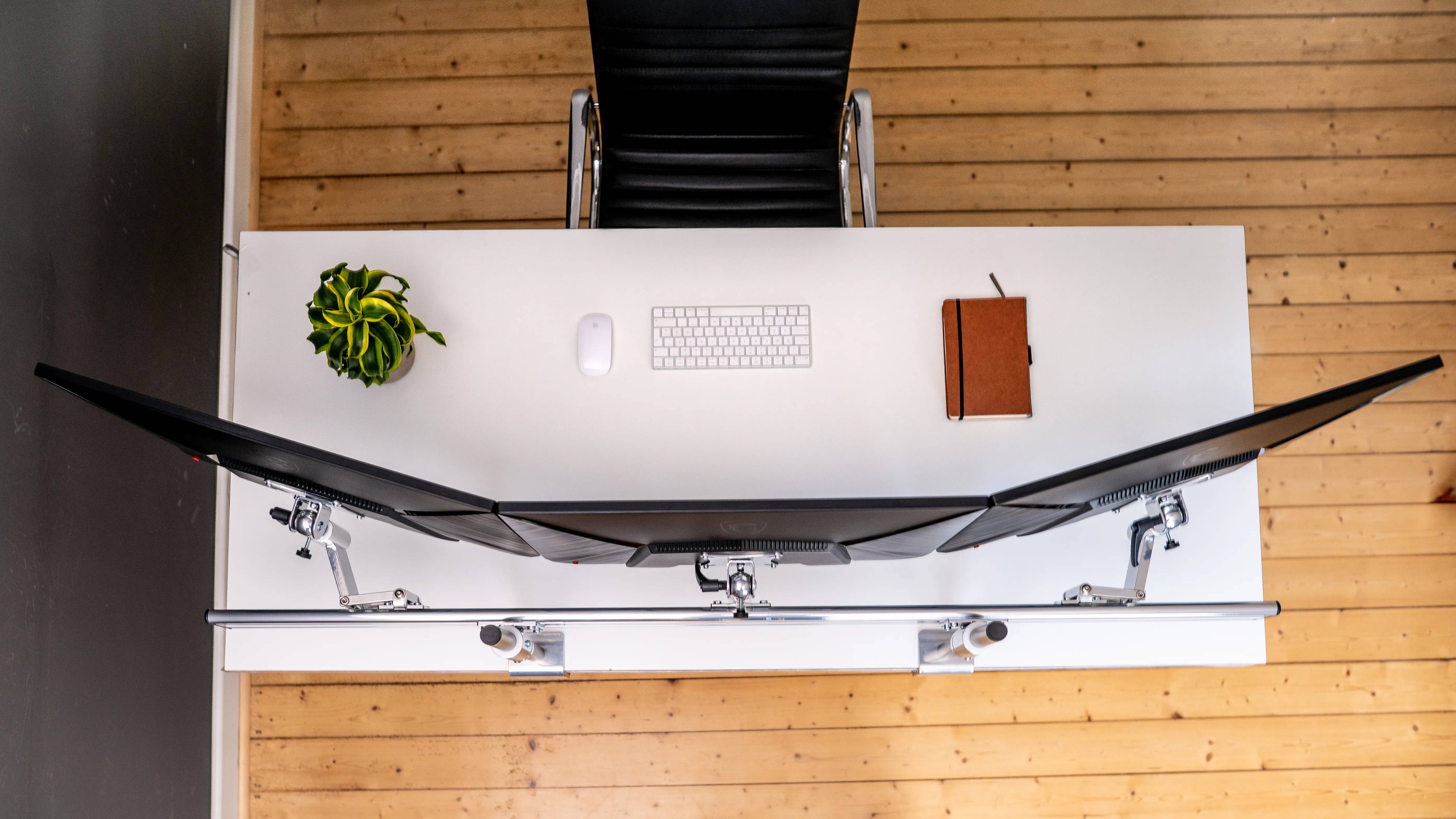 Flat-System Tisch-Klemme 3er - 25'' - 32'' mit 2 Schlitten-Scharnier Auslegern