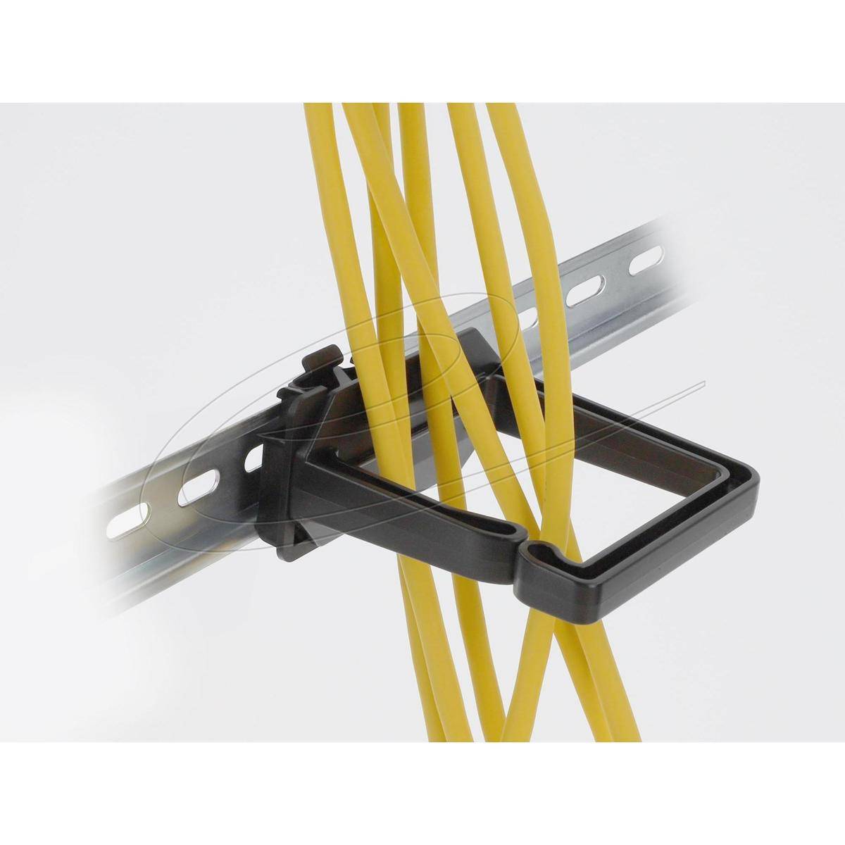 90770 - Delock Kabelbügel 70 x 70 mm mit Montageplatte zur Hutschienenbefestigung schwar