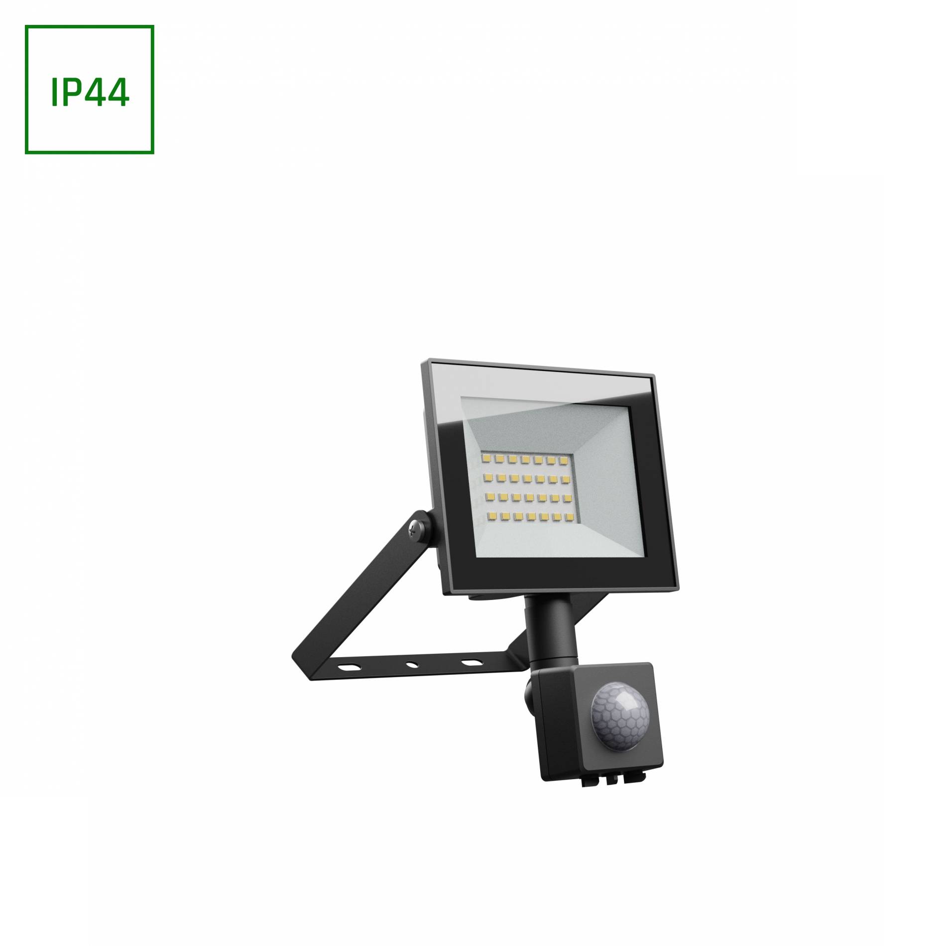 Spectrum LED NOCTIS LUX 4 Fluter 20W Strahler 1650lm schwarz 100° IP44 Neutralweiß 4000K mit Bewegungssensor