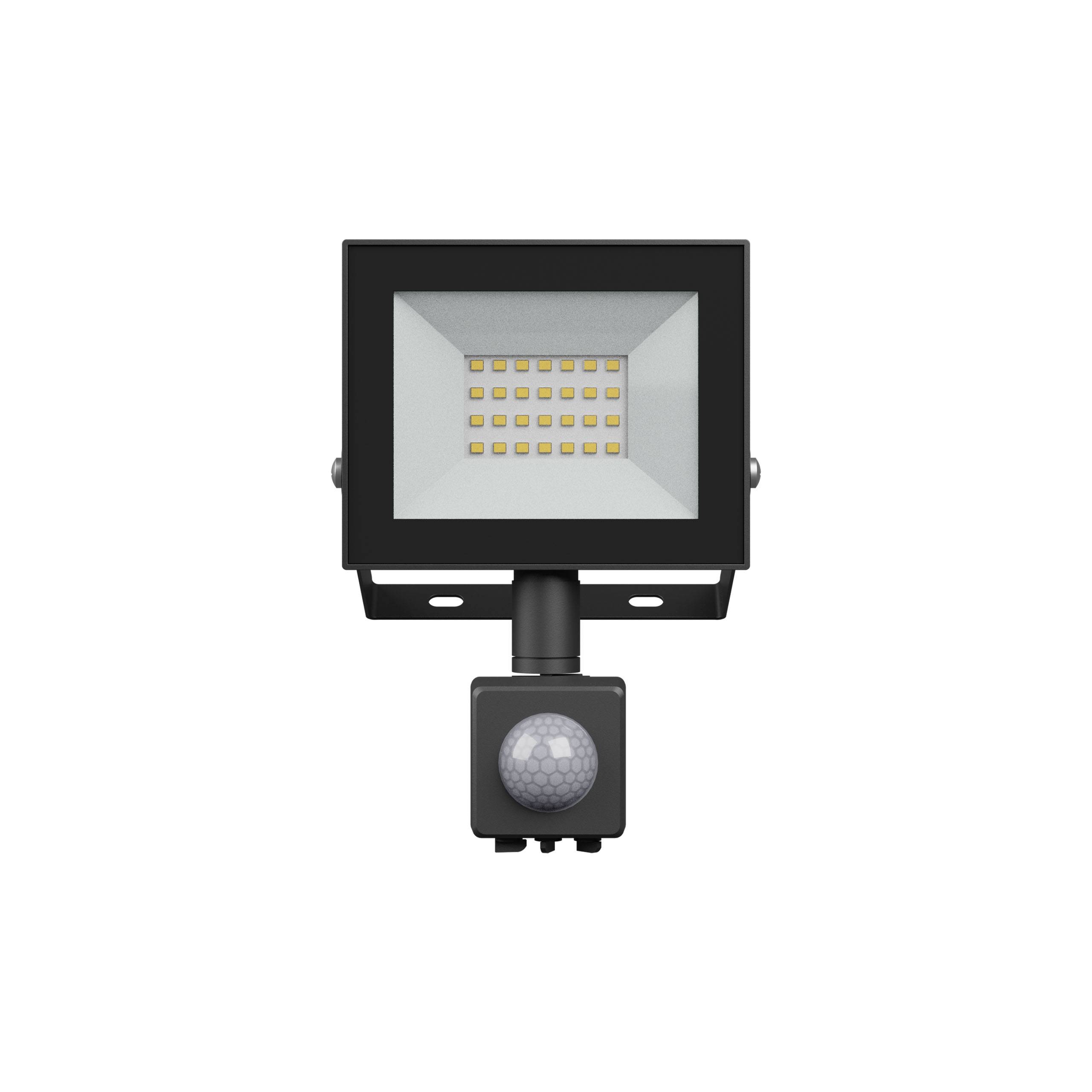 Spectrum LED NOCTIS LUX 4 Fluter 20W Strahler 1650lm schwarz 100° IP44 Neutralweiß 4000K mit Bewegungssensor
