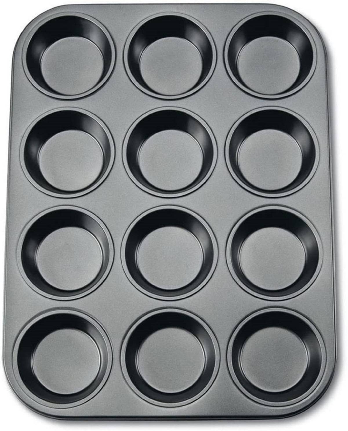 Städter Muffin Cupcake 12er Backform, Antihaft beschichtet, schwarz, 35 x 27 cm