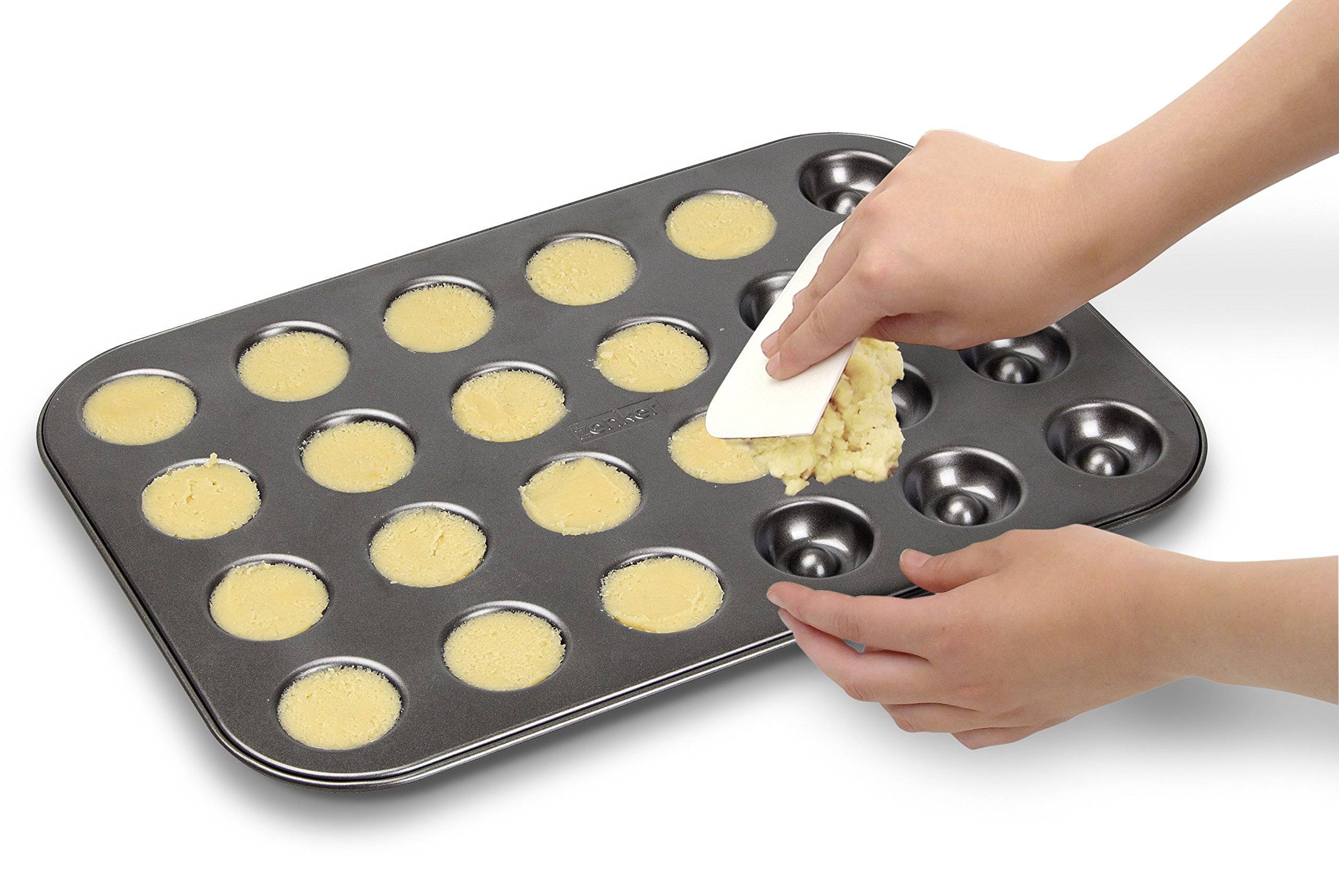 Zenker Husarenkrapfen-/ Engelsaugenblech Sparkling Christmas, Ofenblech mit Teflon Antihaftbeschichtung für kinderleichtes Backen, hochwertige Form