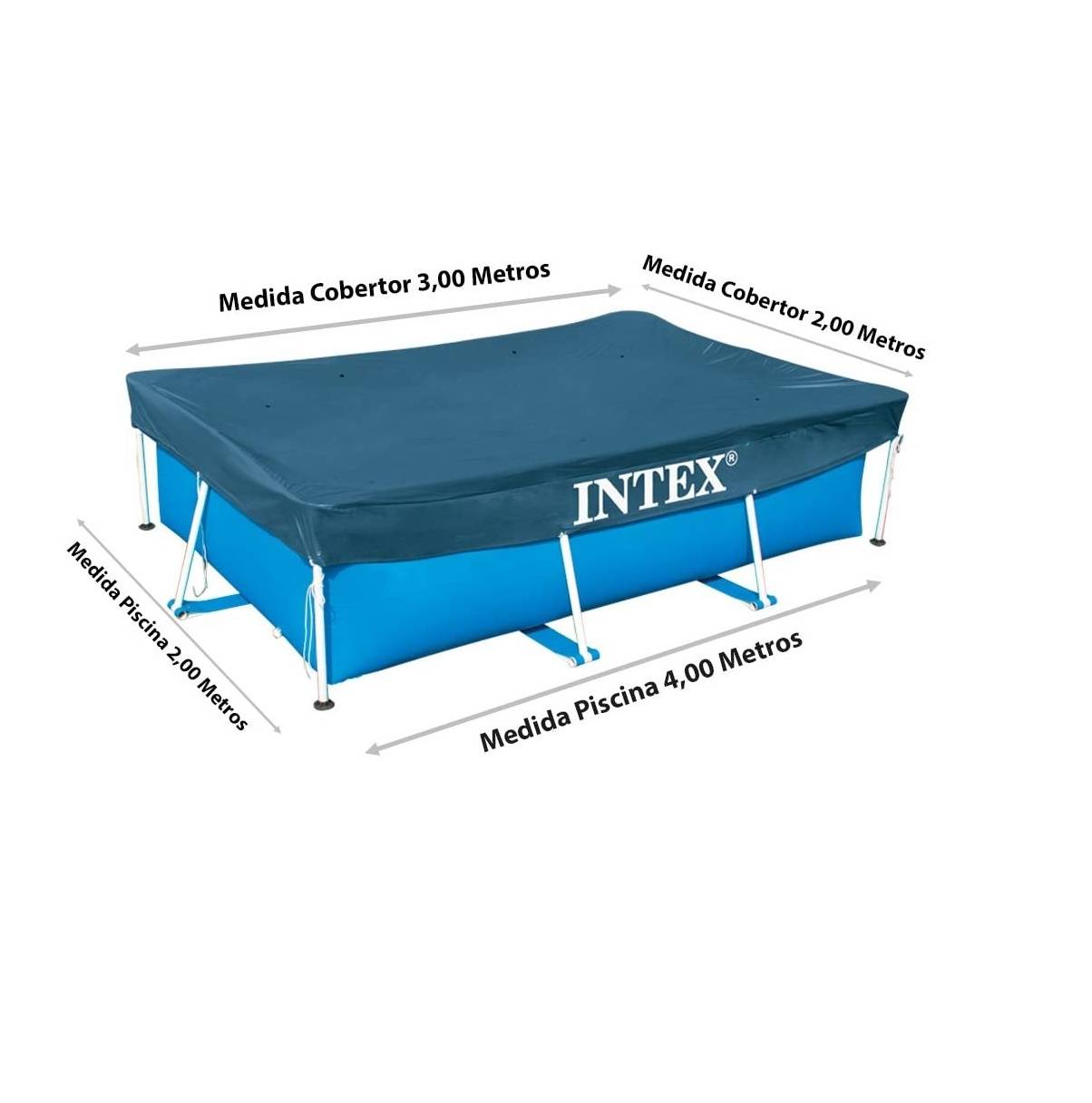Intex Rectangular Pool Cover - Poolabdeckplane - 300 x 200 cm - Für Rectangular Frame Pool