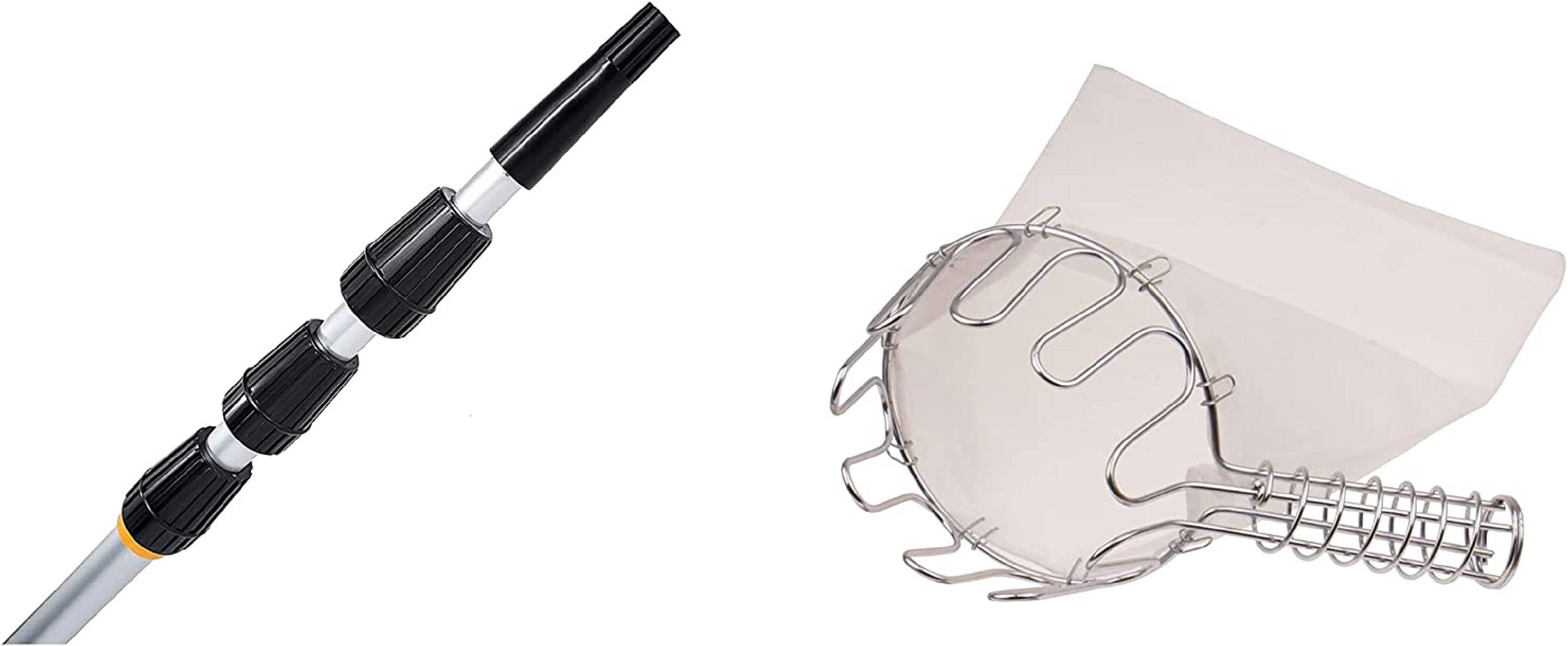 NEUSTANLO XXL Obstpflücker Set 8 m inkl. Gelenk, Universaladapter und Teleskop-Stange Teleskopstange Teleskopstiel