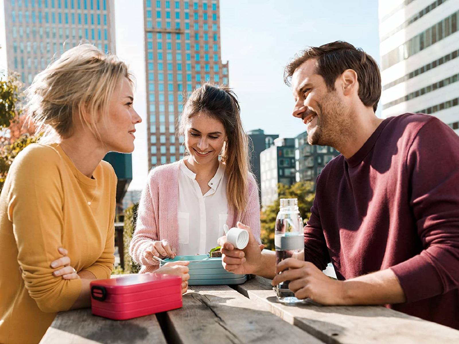 Mepal Take a Break midi – Weiß – 900 ml Inhalt – Lunchbox mit Trennwand – ideal für Mealprep – spülmaschinenfest, ABS
