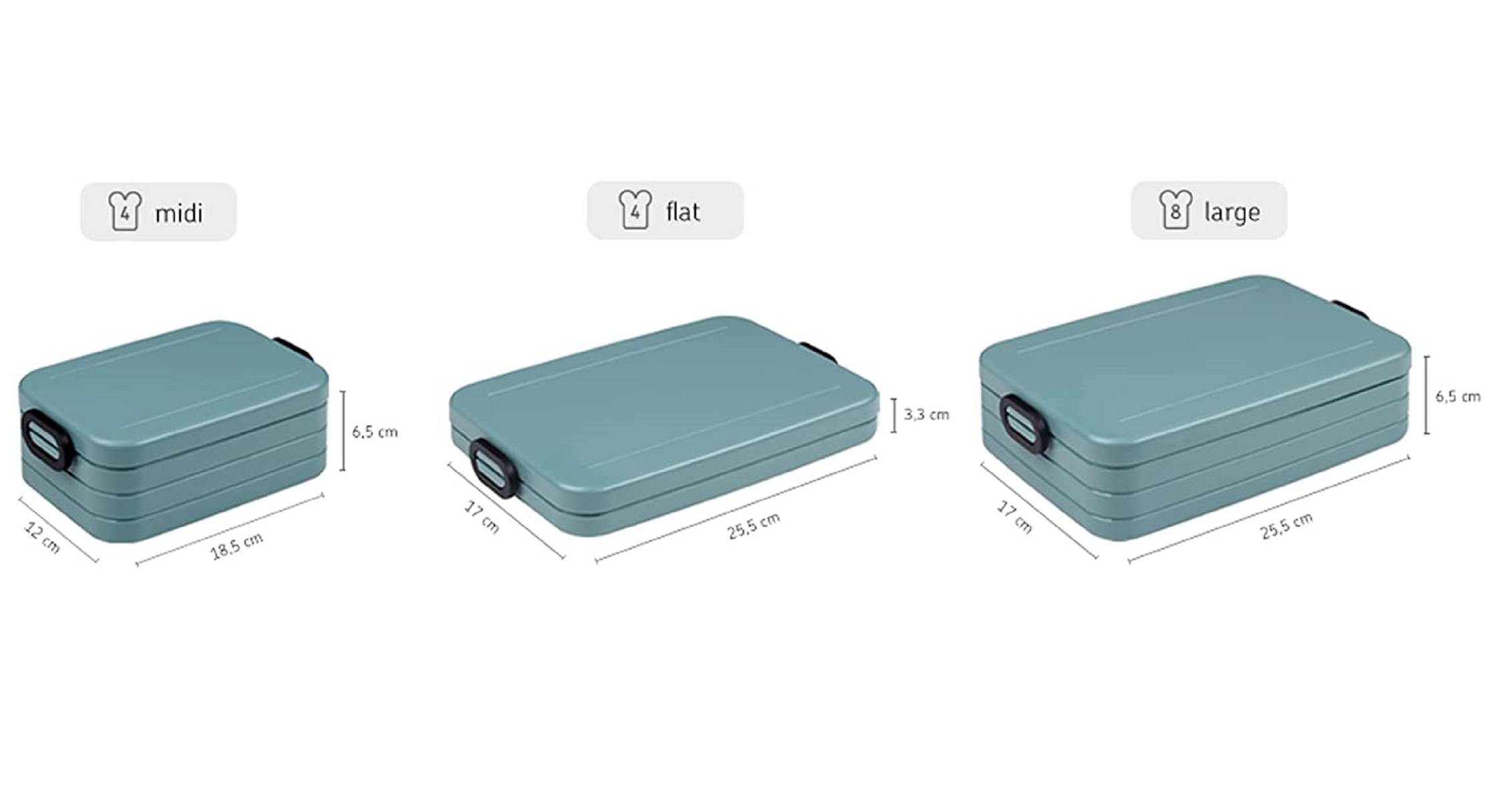 Mepal Lunchbox Take a Break flat – Nordic weiß– 900 ml Inhalt – Brotdose für die Laptoptasche – für bis zu 4 Butterbrote – spülmaschinen