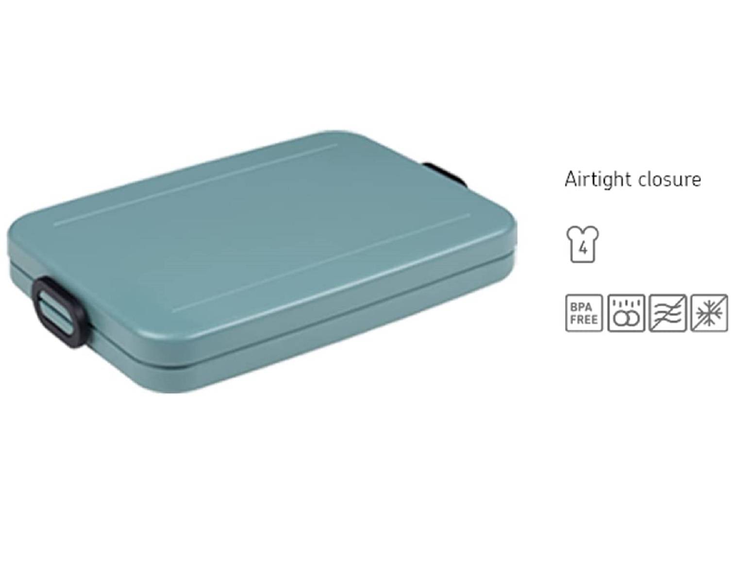 Mepal Lunchbox Take a Break flat – Nordic weiß– 900 ml Inhalt – Brotdose für die Laptoptasche – für bis zu 4 Butterbrote – spülmaschinen