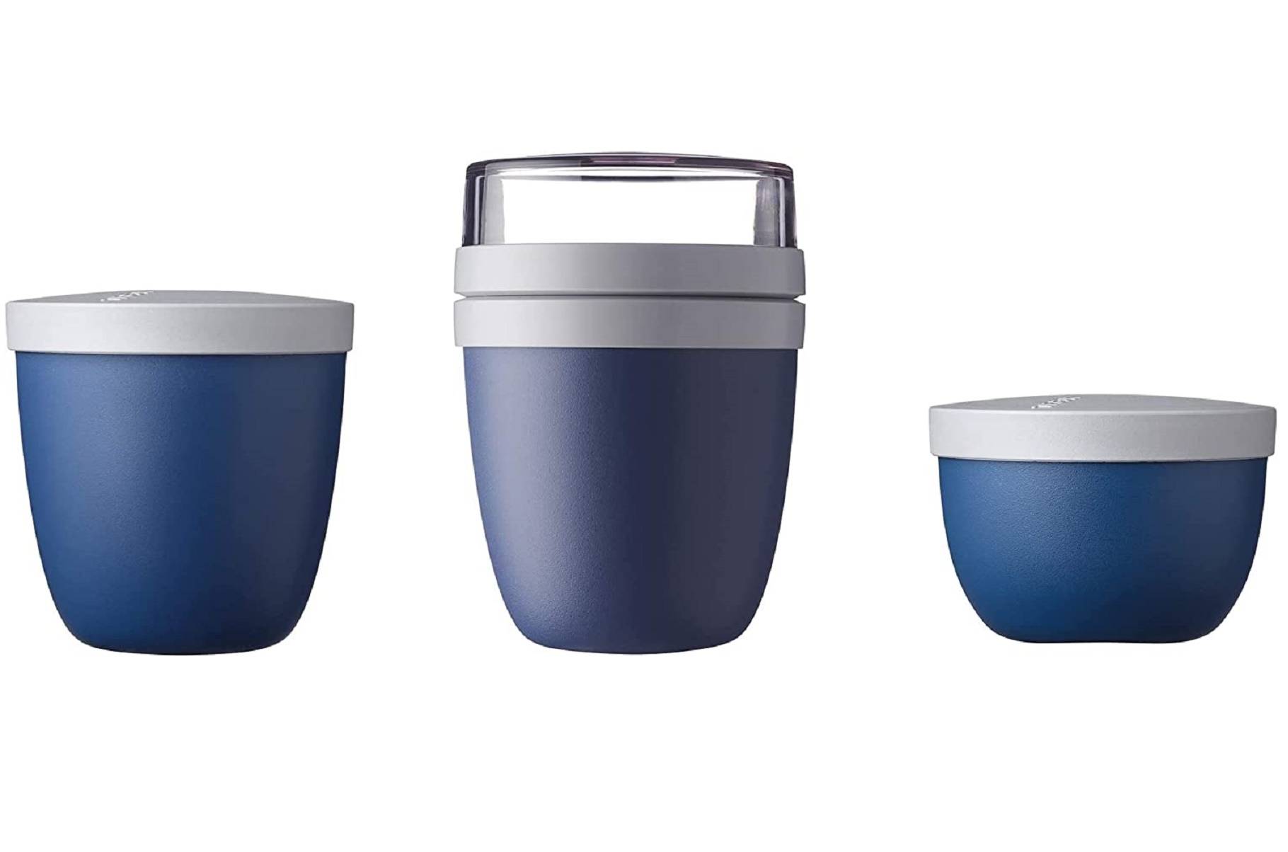 Mepal | Lunchpot Set Ellipse | praktischer Essensbehälter & Reisebecher | Nordic Denim Design | ideal für unterwegs