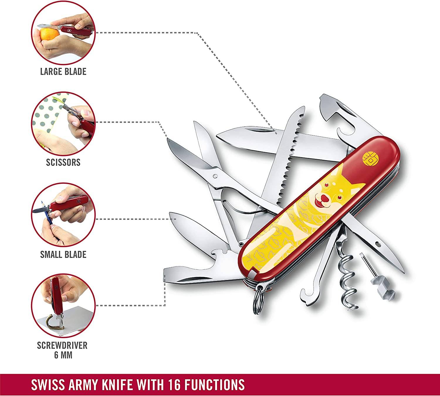Victorinox Unisex Erwachsene Huntsman, 91 mm, Jahr of the Dog 2018 Taschenmesser, Keine Angabe, One Size