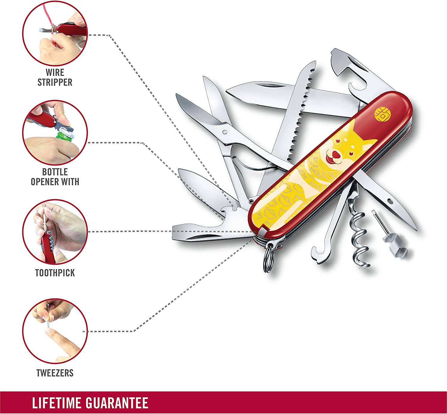 Victorinox Unisex Erwachsene Huntsman, 91 mm, Jahr of the Dog 2018 Taschenmesser, Keine Angabe, One Size