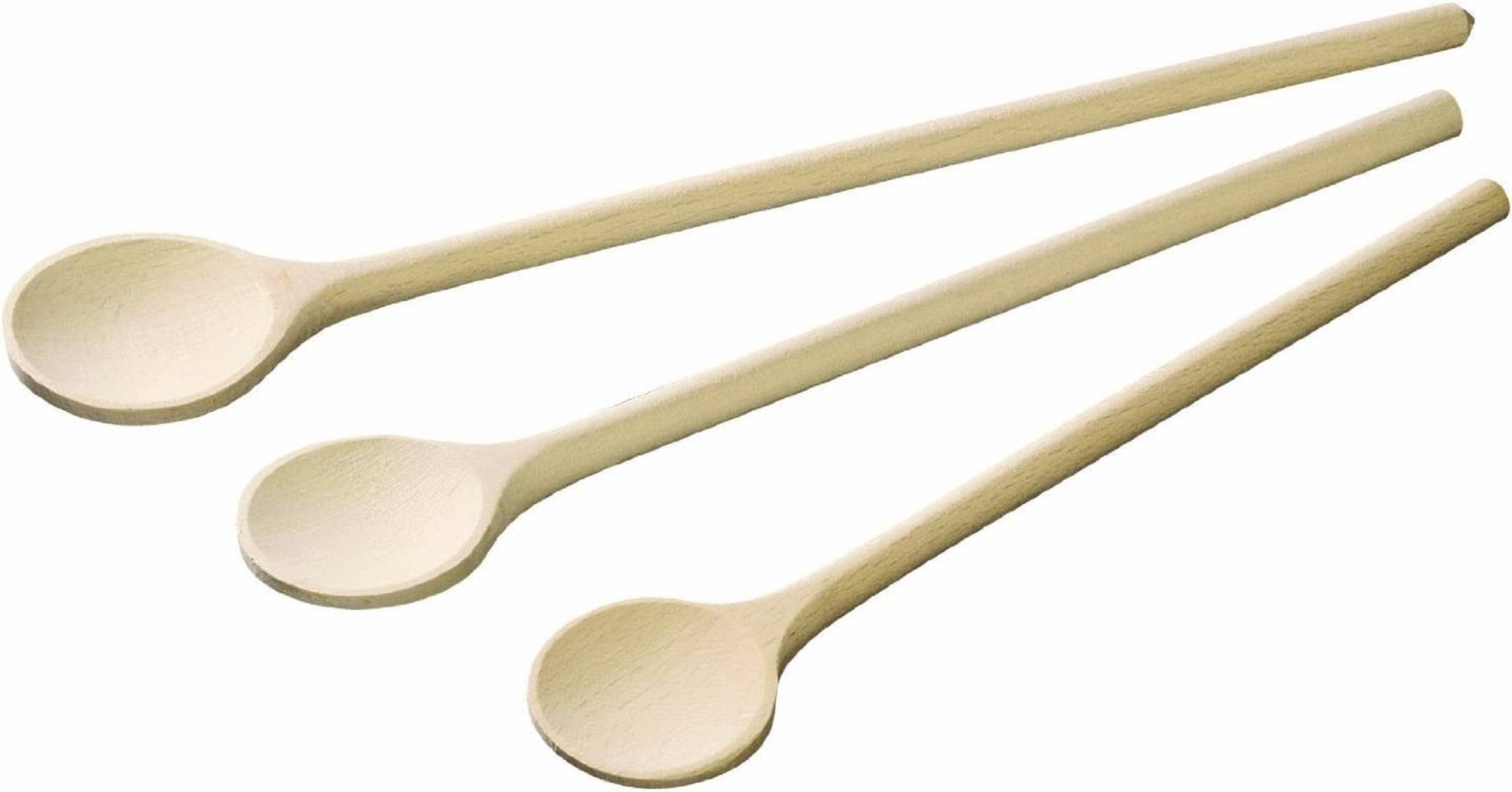 Neustanlo | Kochlöffel Set – 3er Pack | robustes Holz | Größen: 30 cm, 25,5 cm, 21 cm | ideal für jede Küche