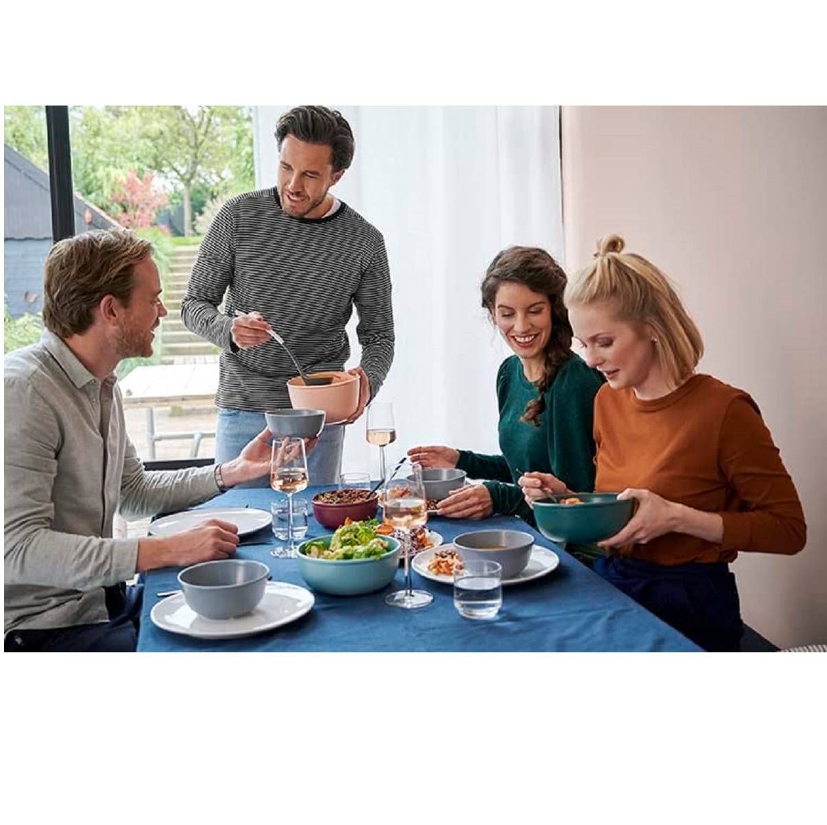 Mepal - Cirqula Multischüssel-Set 3–teilig rund Nordic sage – 350, 750 und 1250 ml – Verwendbar als Vorratdose, Kühlschrankdose, Gefrierdose,