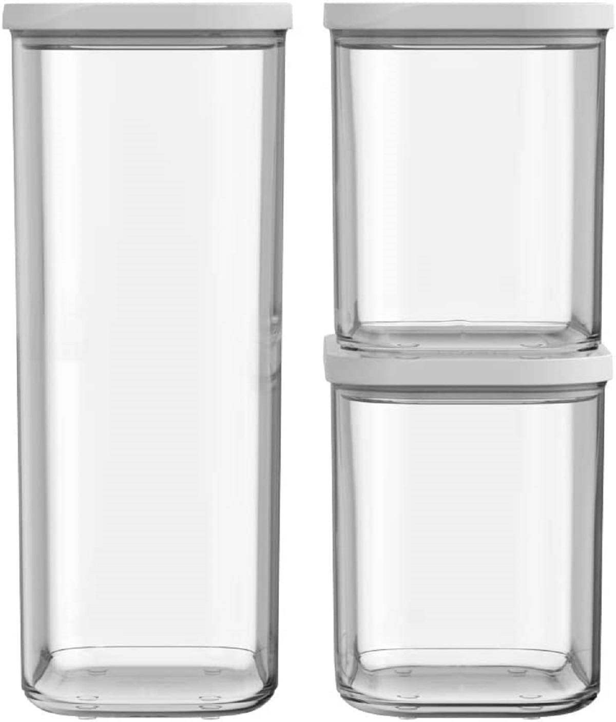 Mepal | Modula 3-teilig weiß | 2 x 1000 ml & 1 x 2000 ml | Aufbewahrungsbox mit Deckel | ideal für trockene Lebensmittel | Frischhaltedosen und Ordn