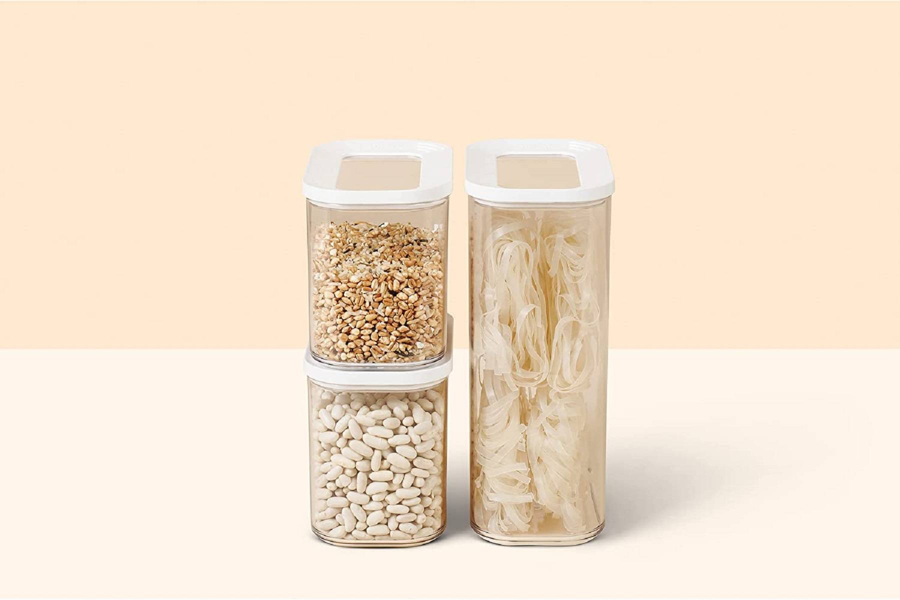 Mepal | Modula 3-teilig weiß | 2 x 1000 ml & 1 x 2000 ml | Aufbewahrungsbox mit Deckel | ideal für trockene Lebensmittel | Frischhaltedosen und Ordn