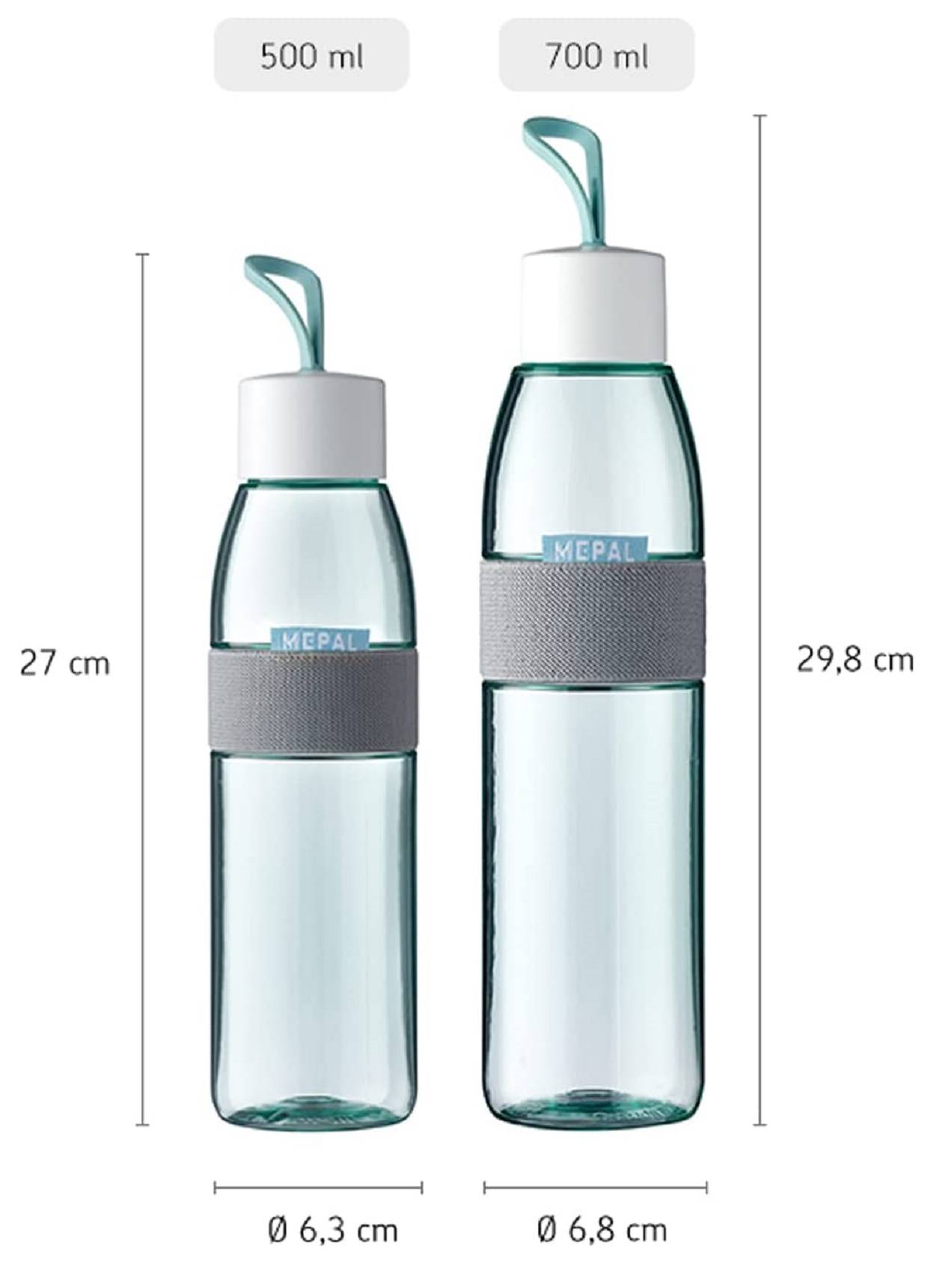 Mepal Wasserflasche Ellipse Nordic Pink – 500 ml Inhalt – auch für kohlensäurehaltige Getränke – bruchfestes Material - auslaufsicher - Spül