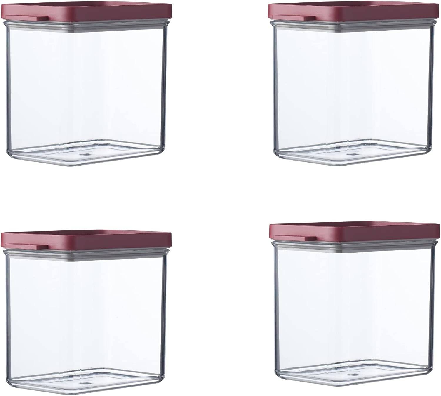 Mepal 4-tlg Vorratsdosen Spar-Set Omnia 1100 ml Nordic Berry Vorratsdose Frischhaltedose - ideal für die Aufbewahrung von trockenen Lebensmitteln