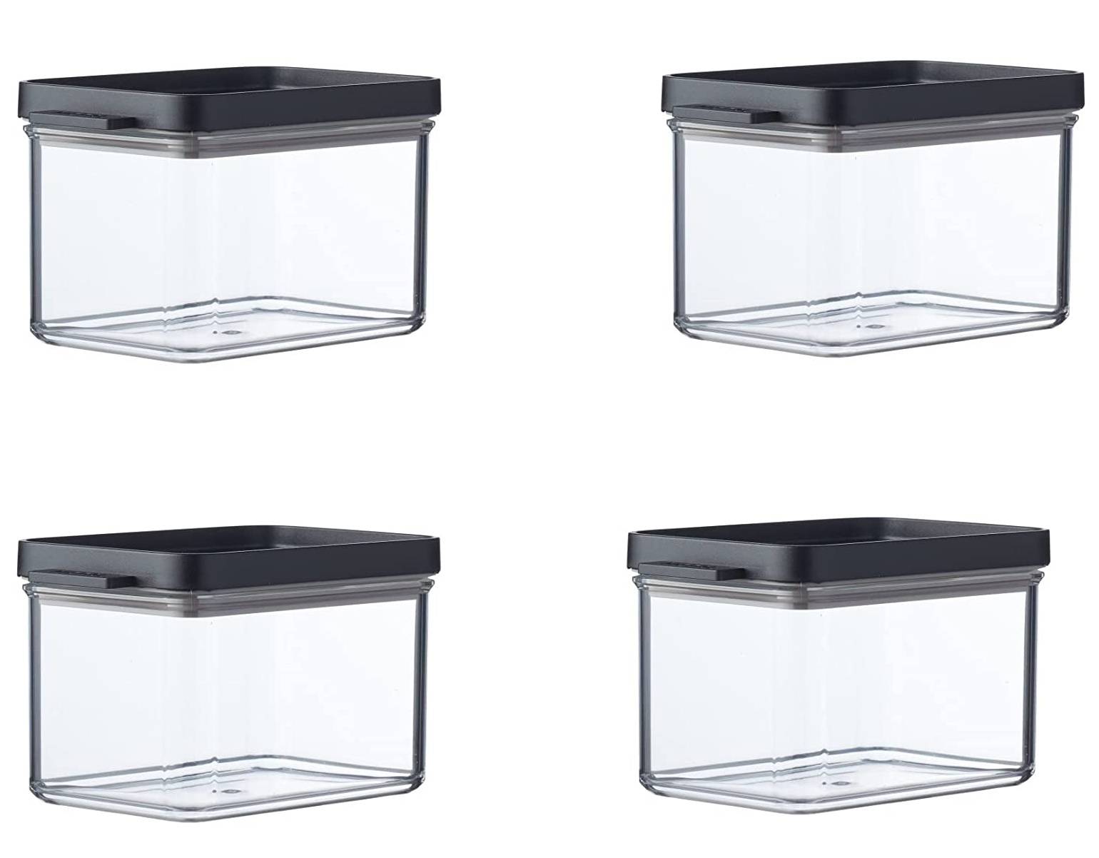 Mepal 4-tlg Vorratsdosen Spar-Set Omnia 700 ml Nordic Black Vorratsdose Frischhaltedose - ideal für die Aufbewahrung von trockenen Lebensmitteln