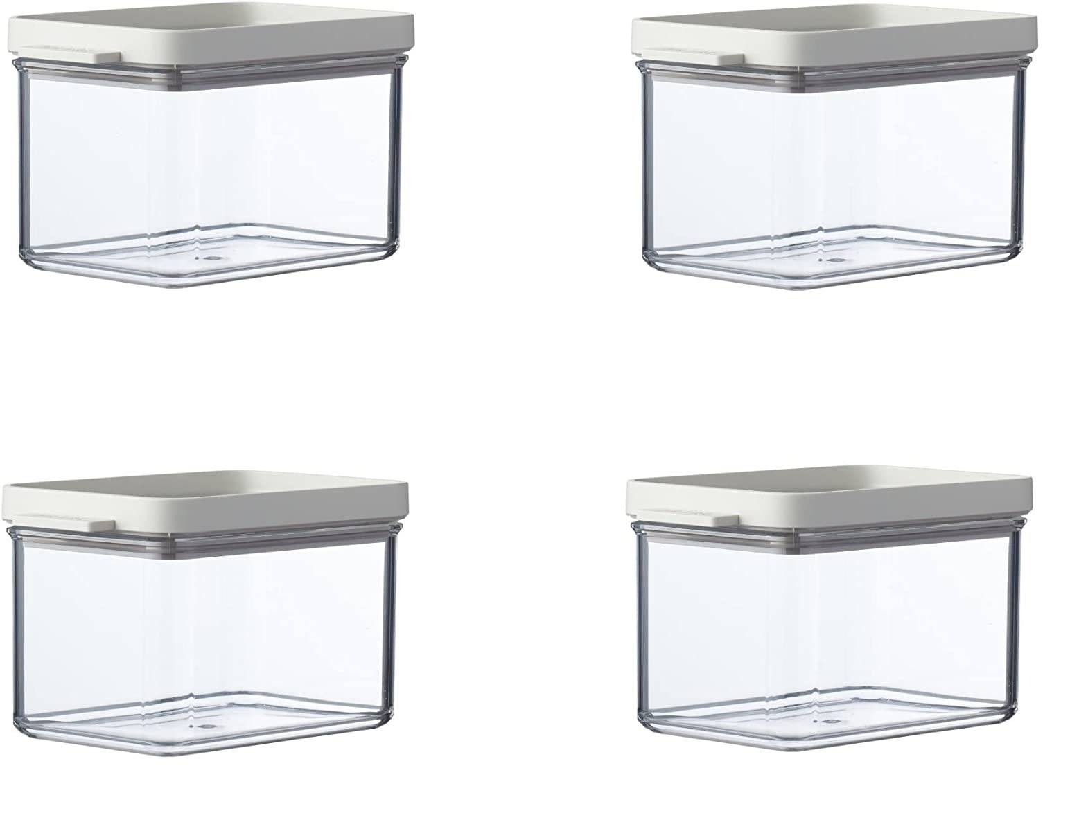 Mepal 4-tlg Vorratsdosen Spar-Set Omnia 700 ml Nordic White/Weiß Vorratsdose Frischhaltedose - ideal für die Aufbewahrung von trockenen Lebensmittel