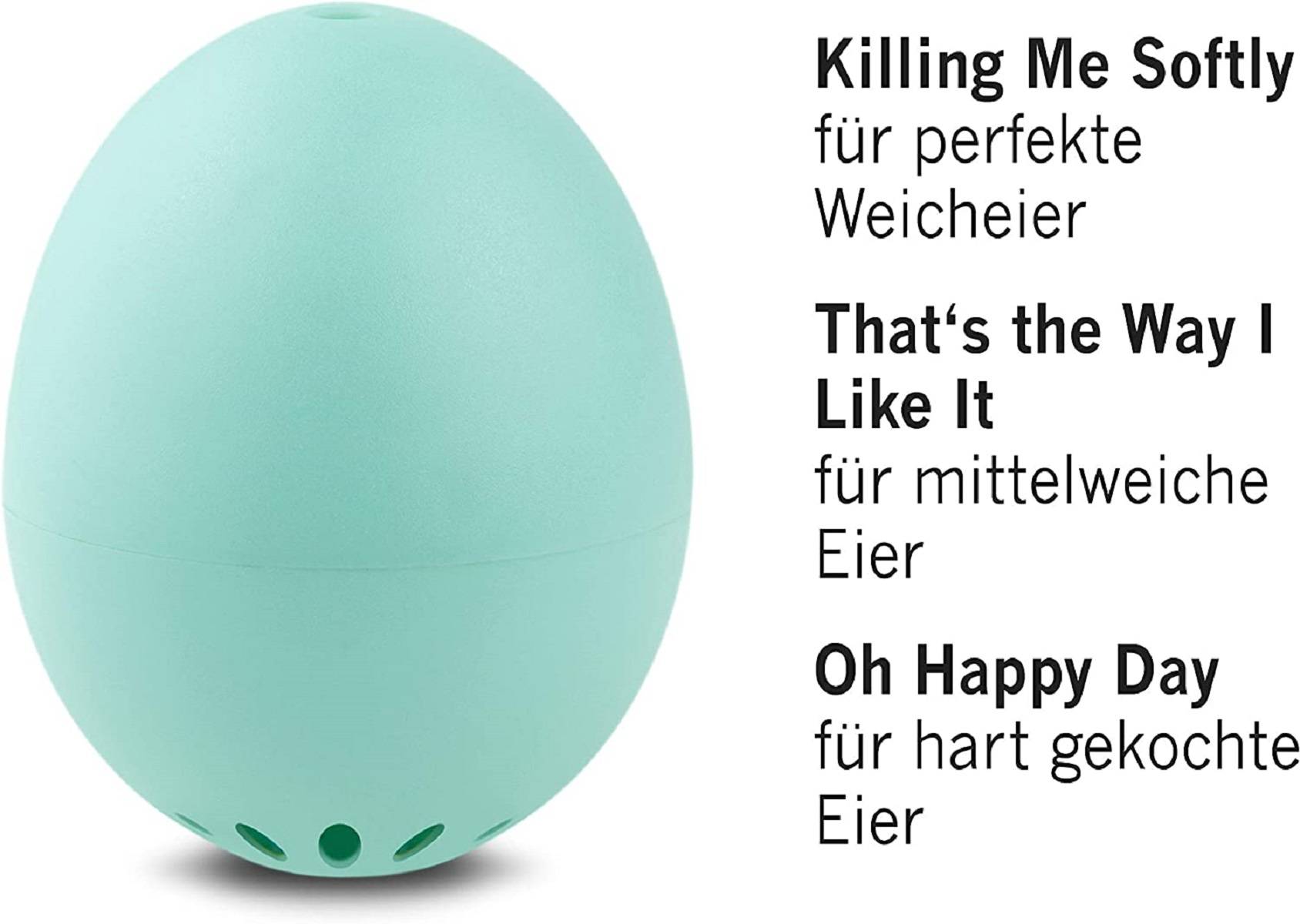 Brainstream | Gute Laune PiepEi Türkis - Singende Eieruhr zum Mitkochen - Eierkocher für 3 Härtegrade - Gute Laune Geschenk - Lustiges Kochei - Mus
