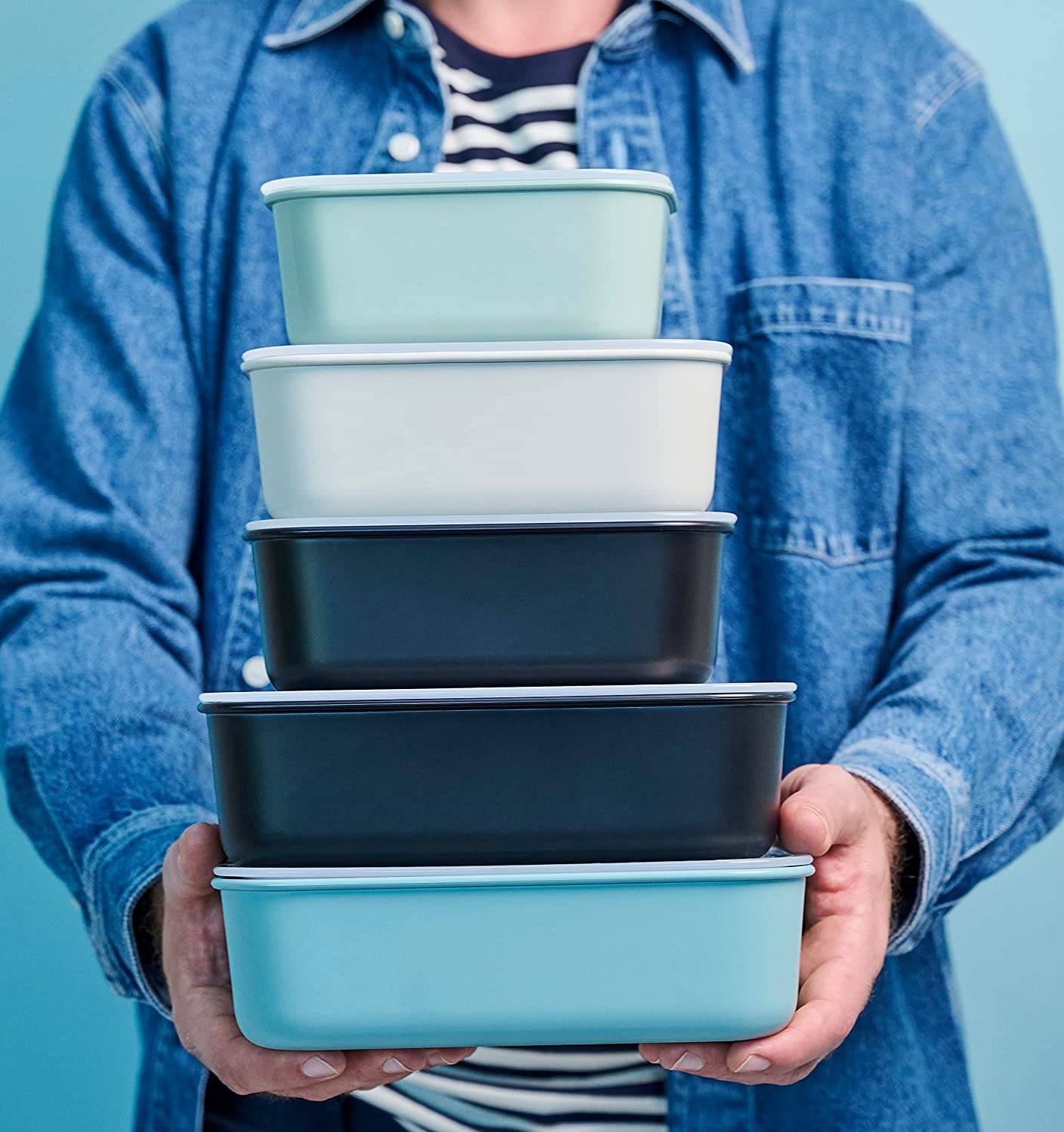 Mepal – Frischhaltedosen set 3-teilig EasyClip – Schüssel mit Deckel & Klickverschluss – Geeignet für Mikrowelle, Dampfgarer, Kühl- und Gefri