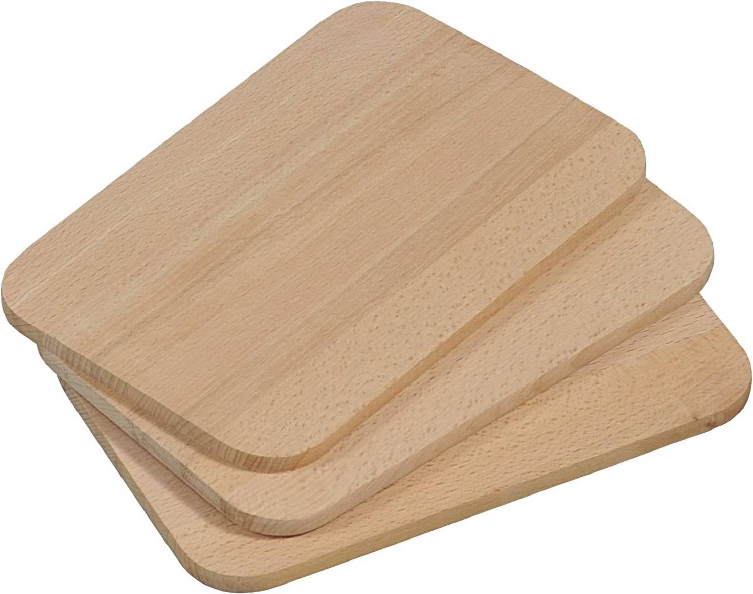 Kesper 68003 Frühstücksbrettchen 3-er Pack, FSC-zertifiziertes Buchenholz, Maße: 23 x 15 x 1 cm
