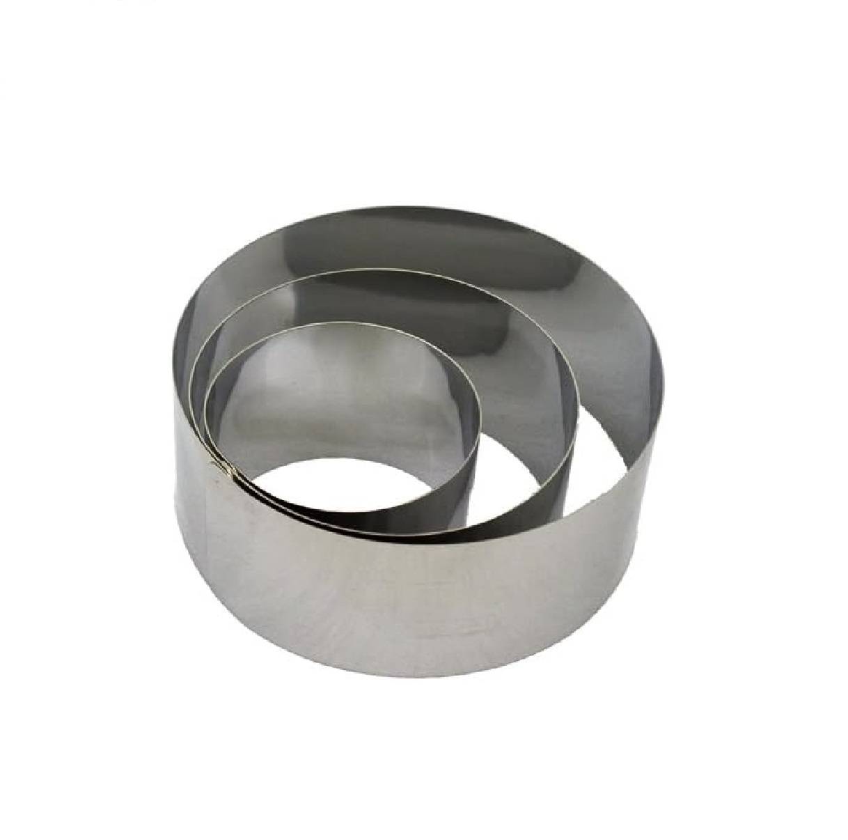 Lares Dessertring/Tortenring mit Ausdrückhilfe - Durchmesser: ca. 10cm, Höhe: ca. 4,5cm - aus Edelstahl - Made in Germany