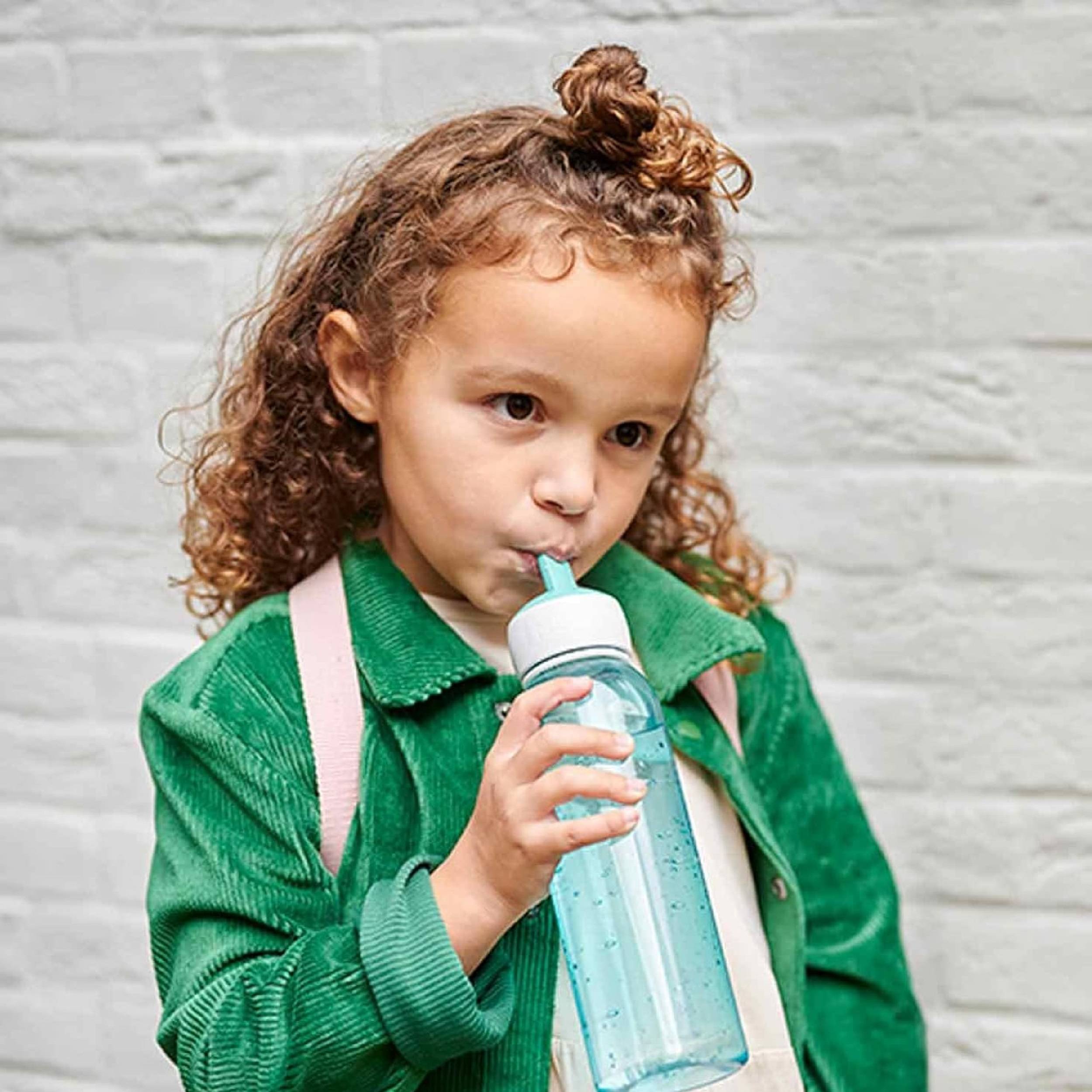 Mepal Lunchset Campus Flip-up Trinkflasche Wasserflasche für Kinder mit Strohhalm Bento-Brotdose mit Einsatz & Mini-Gabel kohlensäuregeeignet auslau