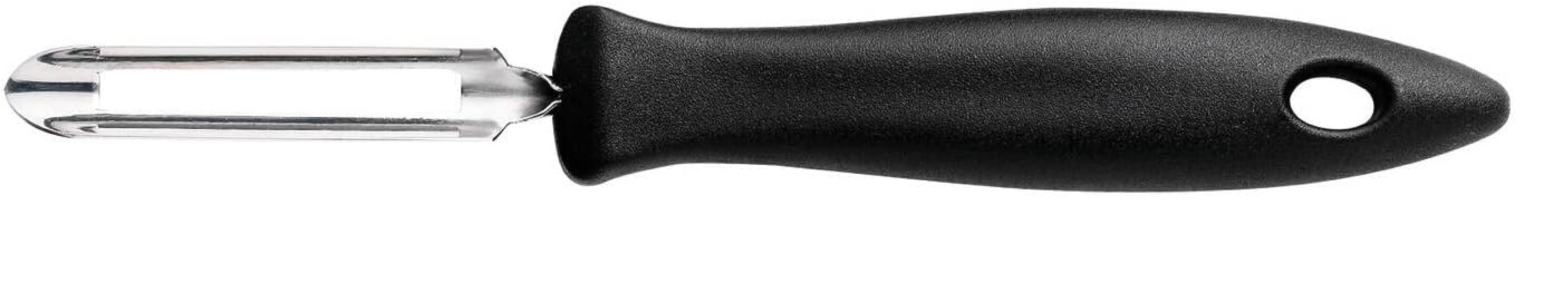 Fiskars Beweglicher Schäler, Gesamtlänge: 18 cm, Essential, Edelstahl / PP-Kunststoff, Schwarz, 1065586