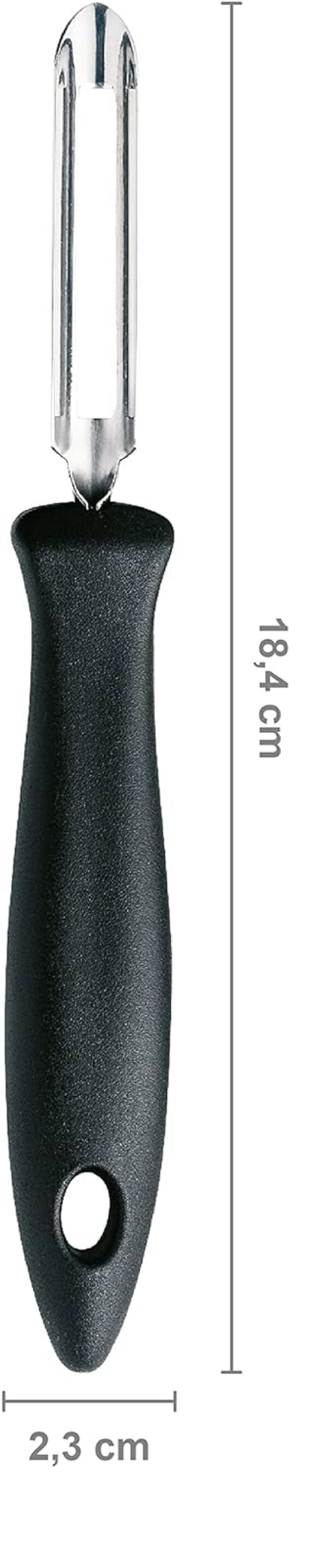 Fiskars Beweglicher Schäler, Gesamtlänge: 18 cm, Essential, Edelstahl / PP-Kunststoff, Schwarz, 1065586