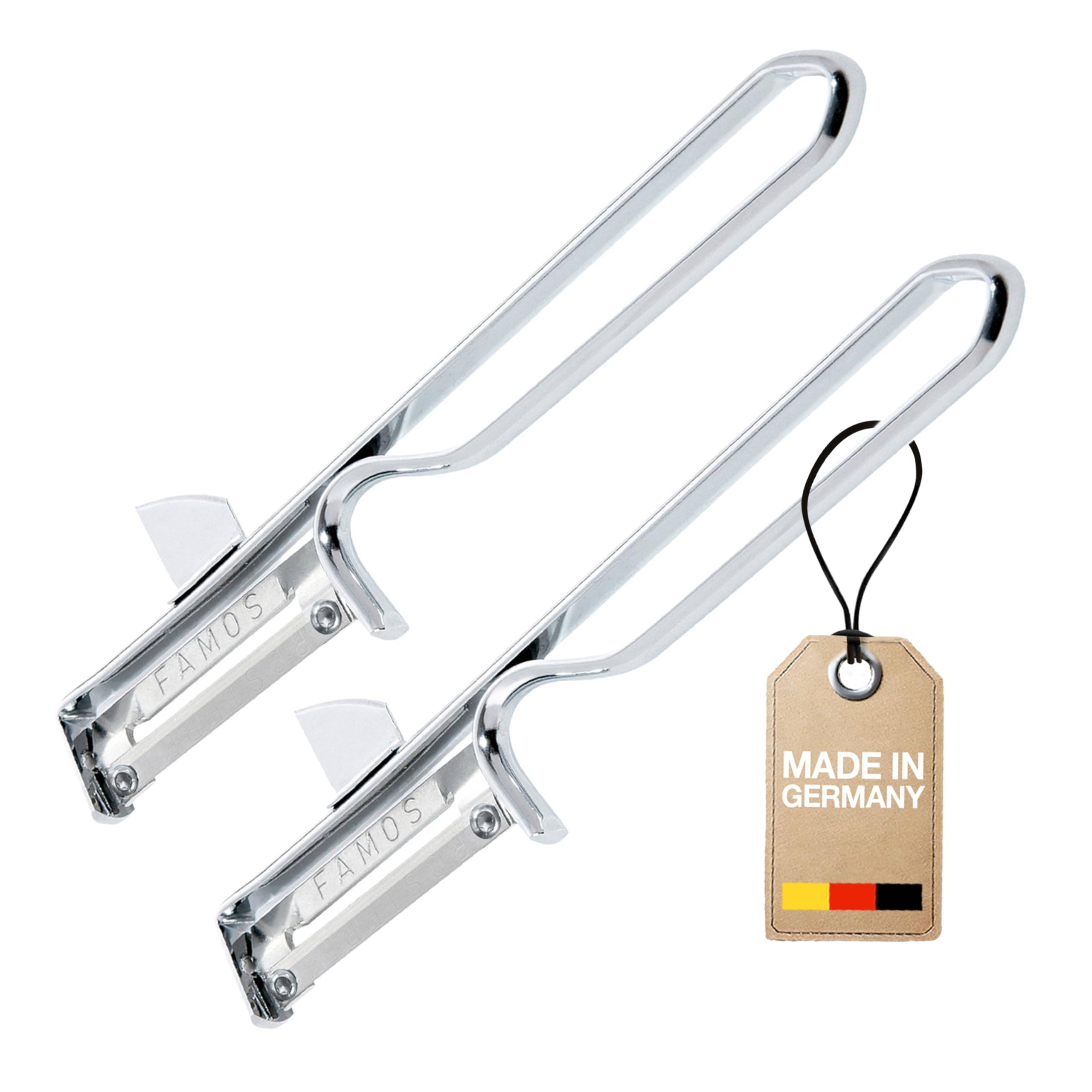 Westmark 2 Universal-Sparschäler/Pendelschäler mit geschärftem Ausstecher, Edelstahlklinge, Famos, Metall/Verchromt, 106122E4