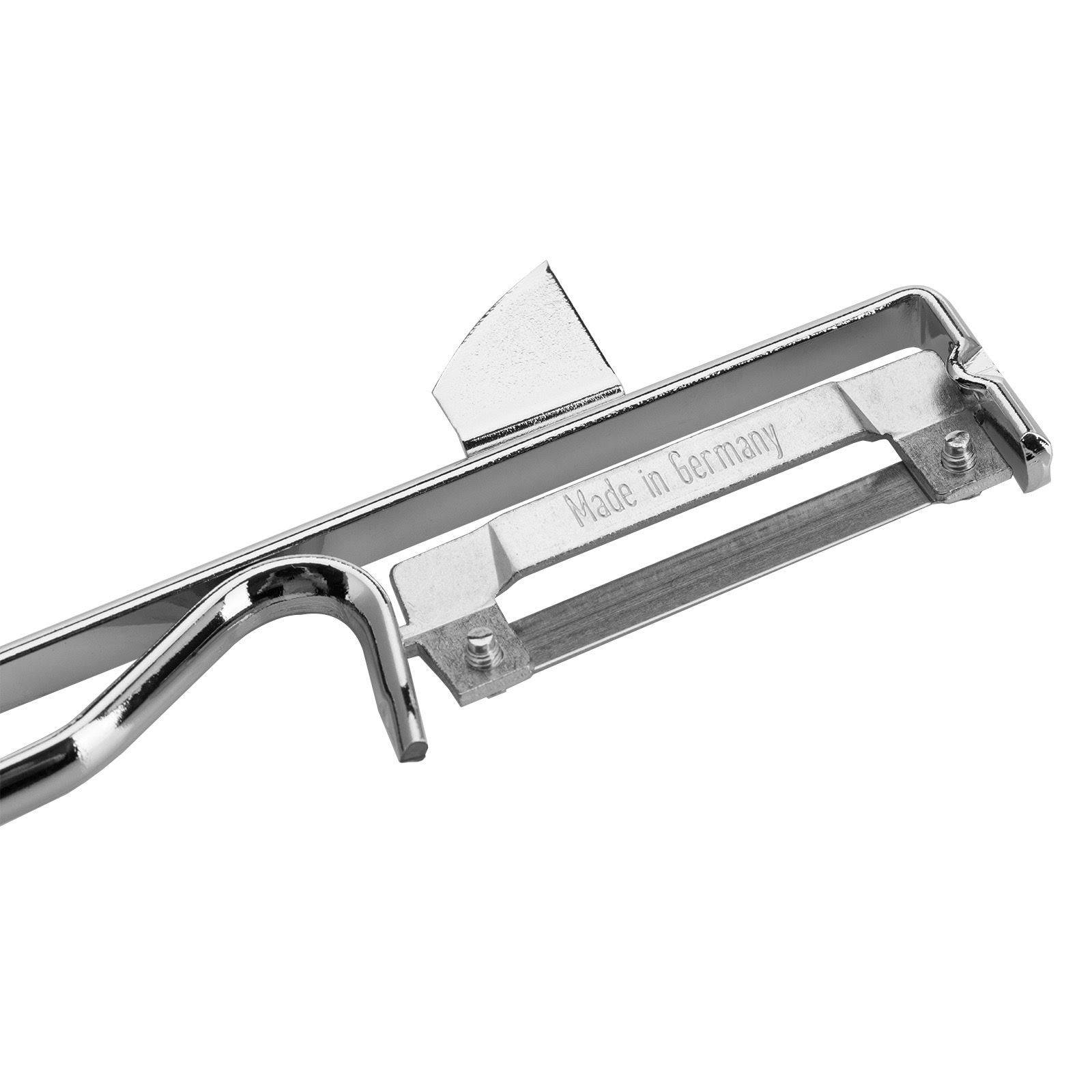 Westmark 2 Universal-Sparschäler/Pendelschäler mit geschärftem Ausstecher, Edelstahlklinge, Famos, Metall/Verchromt, 106122E4