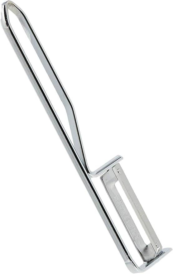 Fackelmann Universalschäler, Spargelschäler mit Klinge aus Edelstahl, Sparschäler für Obst und Gemüse (Farbe: Silber), Menge: 1 Stück