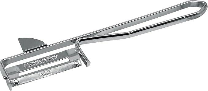 Fackelmann Universalschäler, Spargelschäler mit Klinge aus Edelstahl, Sparschäler für Obst und Gemüse (Farbe: Silber), Menge: 1 Stück
