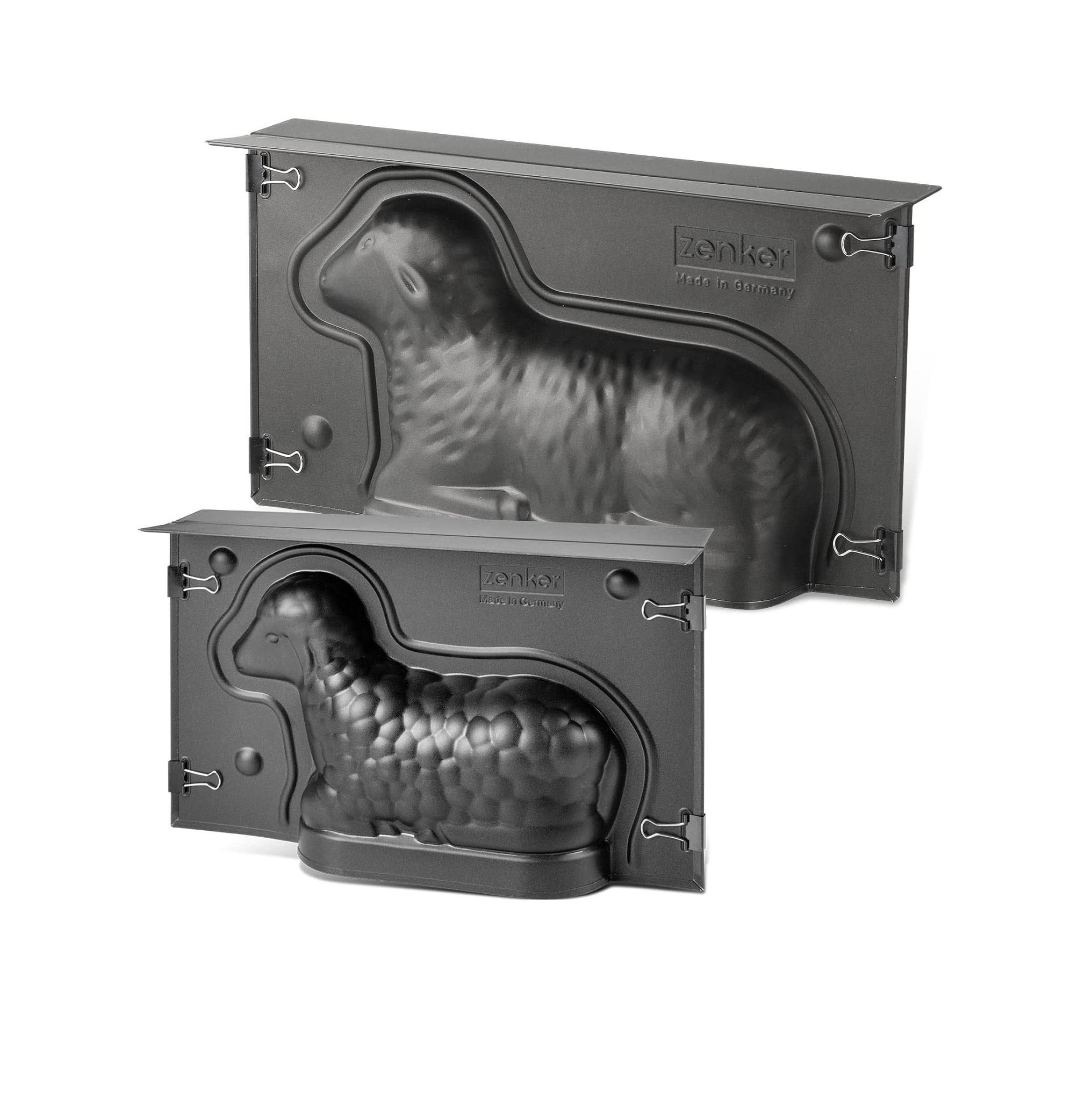 Zenker Osterbackformen Mini-Osterlamm und Osterlamm Backformen  700 & 900 ml Füllvolumen  3D Kuchenformen mit Häschen und Lämmchen als Motiv zu