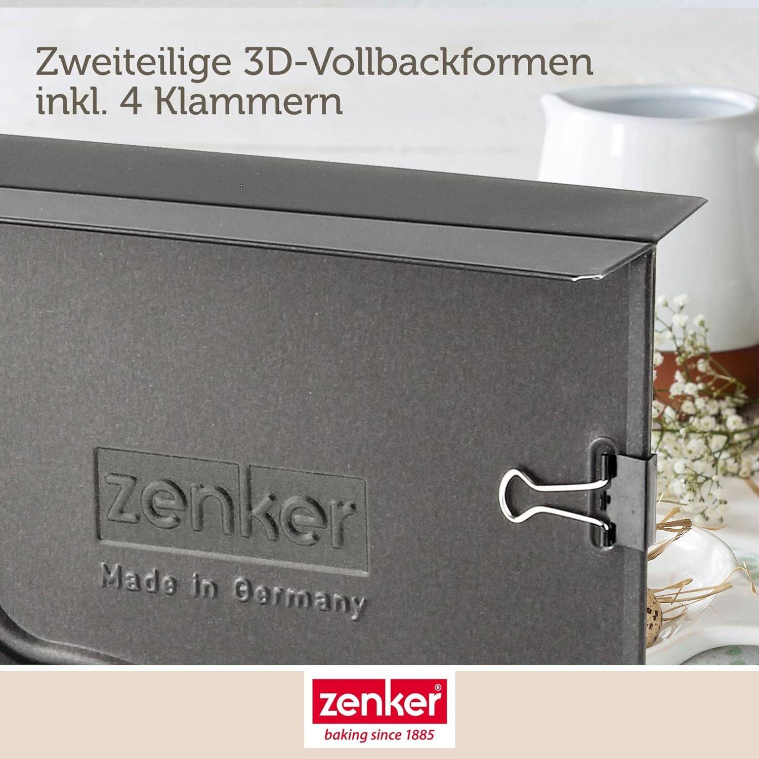 Zenker Osterbackformen Mini-Osterlamm und Osterlamm Backformen  700 & 900 ml Füllvolumen  3D Kuchenformen mit Häschen und Lämmchen als Motiv zu
