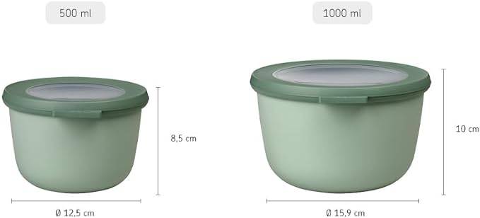 Mepal - Multi Bowl Cirqula Round - Vorratsdose mit Deckel - Geeignet als Luftdichte Aufbewahrungsbox für den Kühlschrank, Mikrowellengeschirr & als