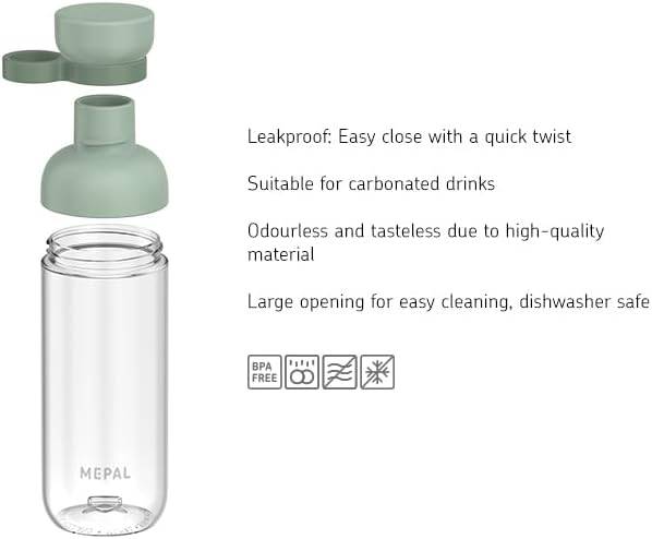 Mepal Trinkflasche Mepal Vita - Wasserflasche - Flasche für Uni, Arbeit, Fitness, Outdoor, Job - Stoßfest, Auslaufsicher - BPA-frei & Spülmaschinen