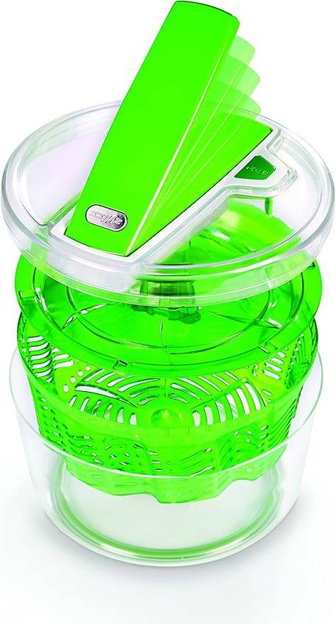 Zyliss E940015 Swift Dry Salatschleuder, Klein, 3.5L, Kunststoff, Grün, Salattrockner inklusive Salatschüssel, Aquavent Technologie