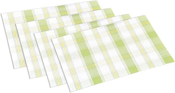Kesper 77548 | 4er Set Platzset grün-weiß kariert 43 x 29 x 0,1 cm