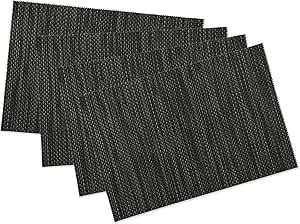 Kesper 77549 | 4er Set Platzset dunkelgrau 43 x 29 x 0,1 cm