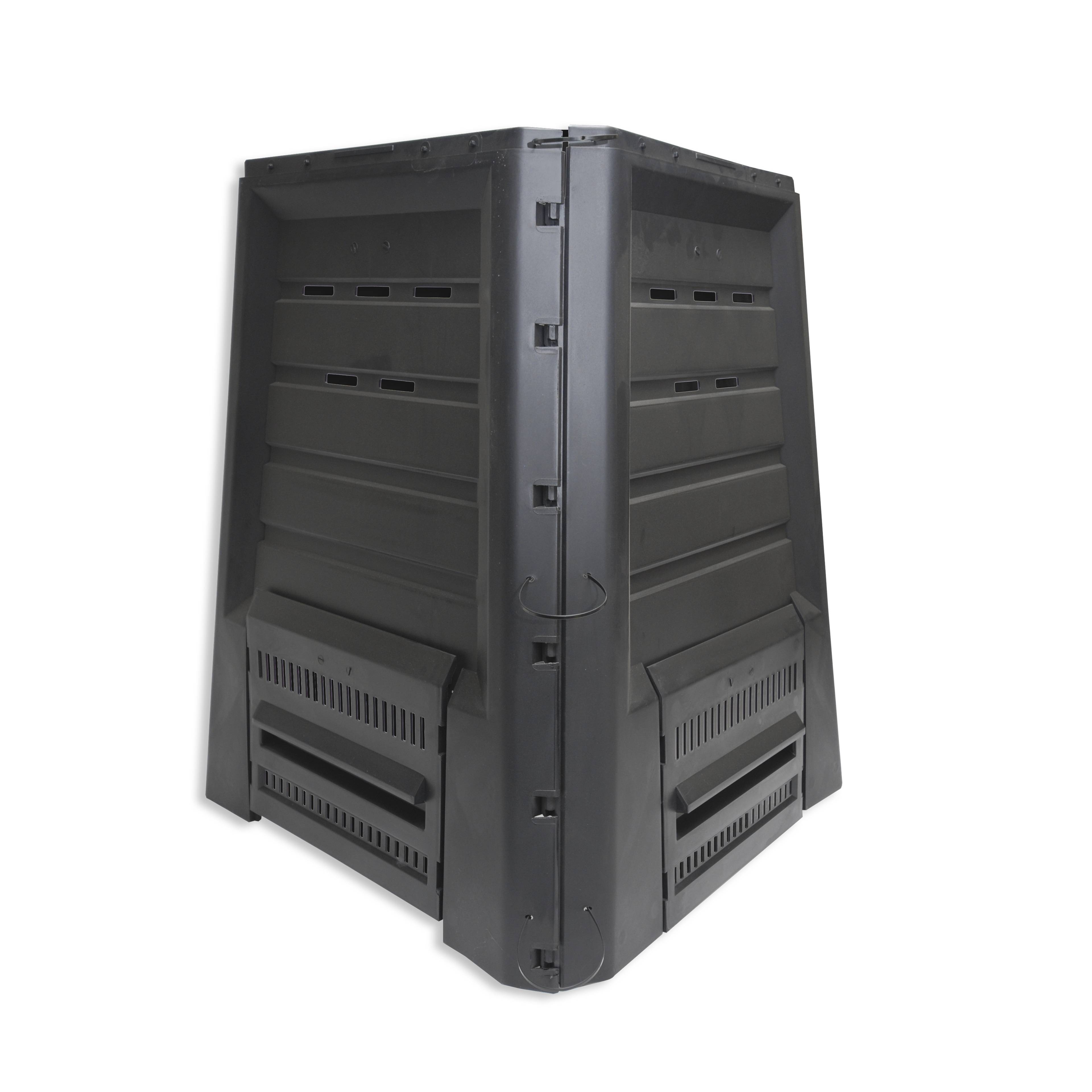 KHW | Komposter ohne Boden | 340 L | witterungsbeständig | klappbarer Deckel | Schnellkomposter für den Garten | 100% recyceltes Polyprophylen | Mad